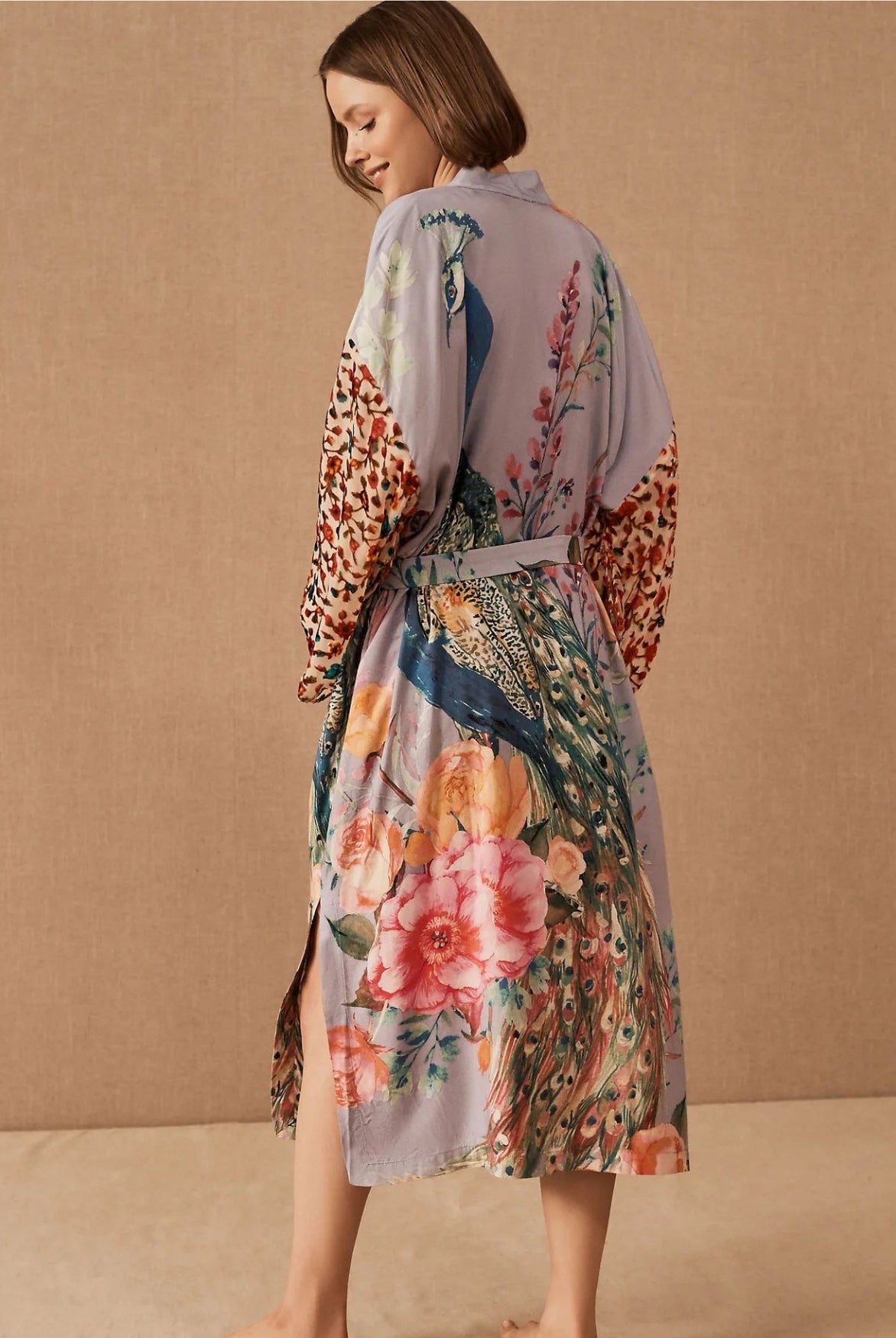 Kimono Weiß Blumen