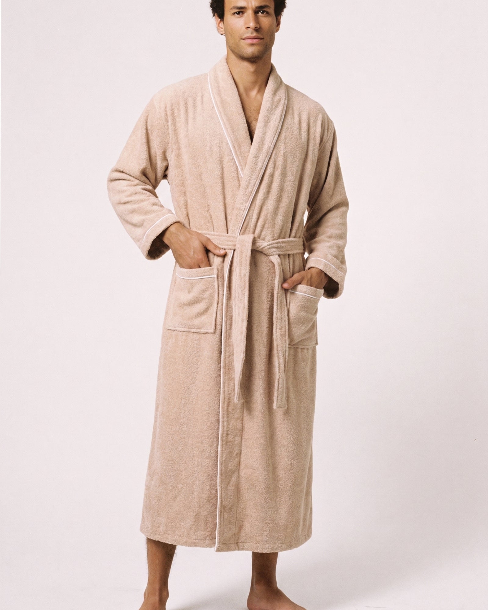 Bademantel Beige Damen