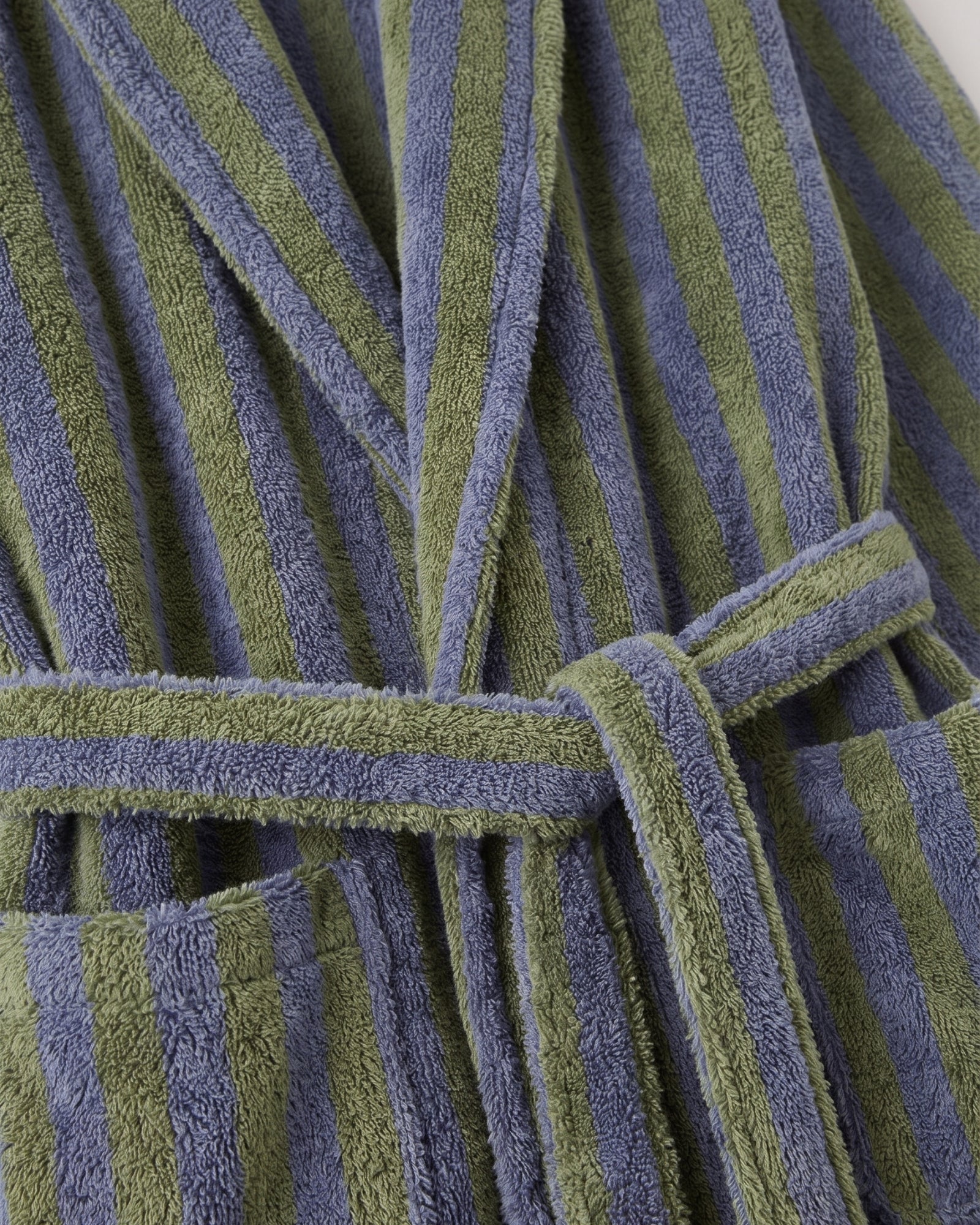 Bademantel Blau Gestreift