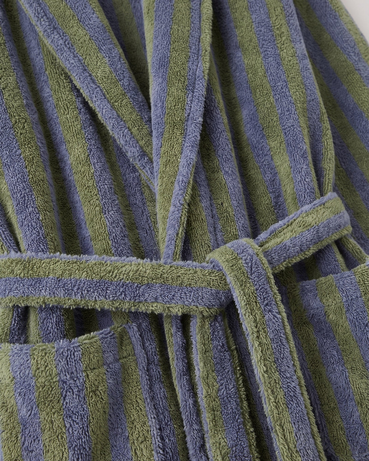 Bademantel Blau Gestreift
