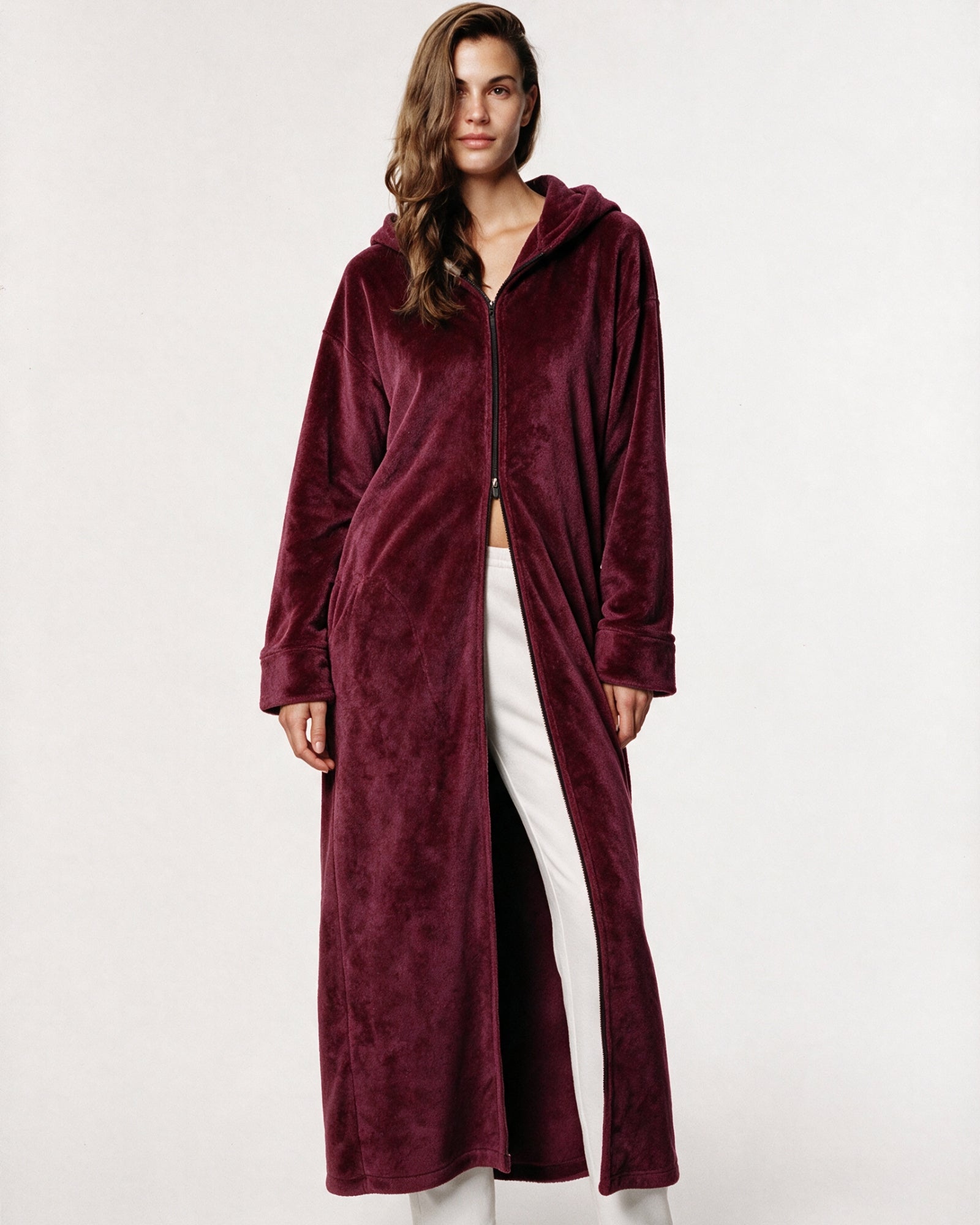 Bademantel Bordeaux Damen