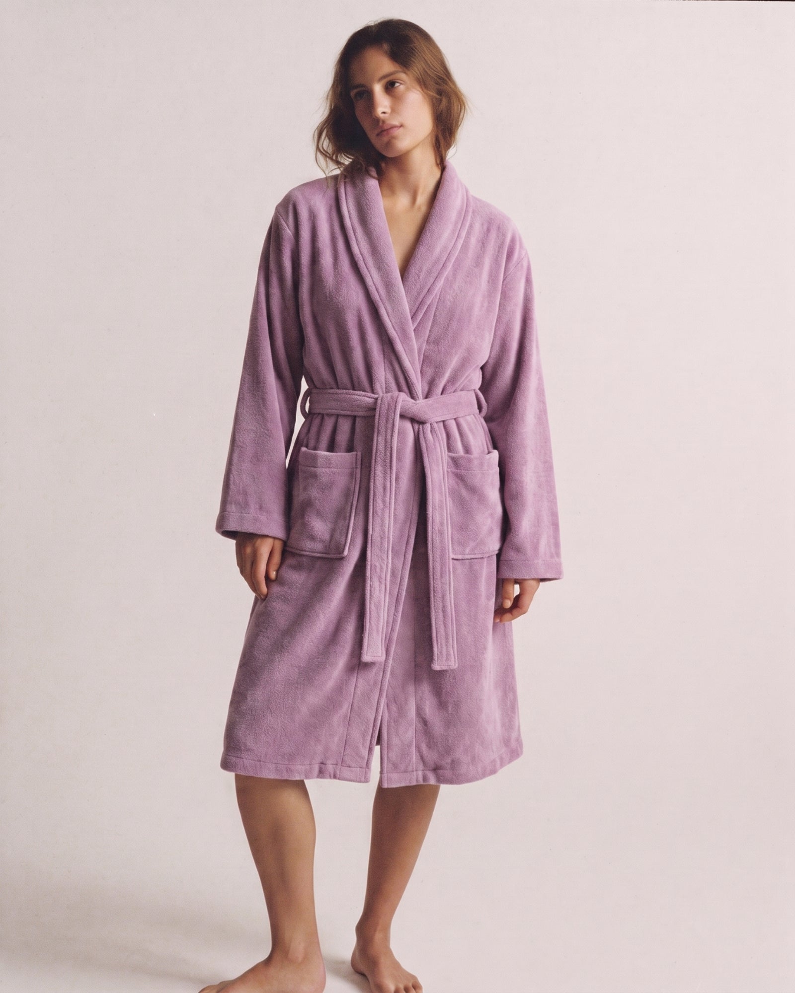 Bademantel Damen Lila