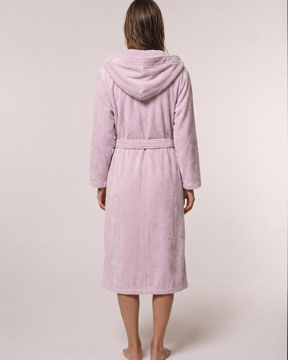 Bademantel Damen Rosa mit Kapuze