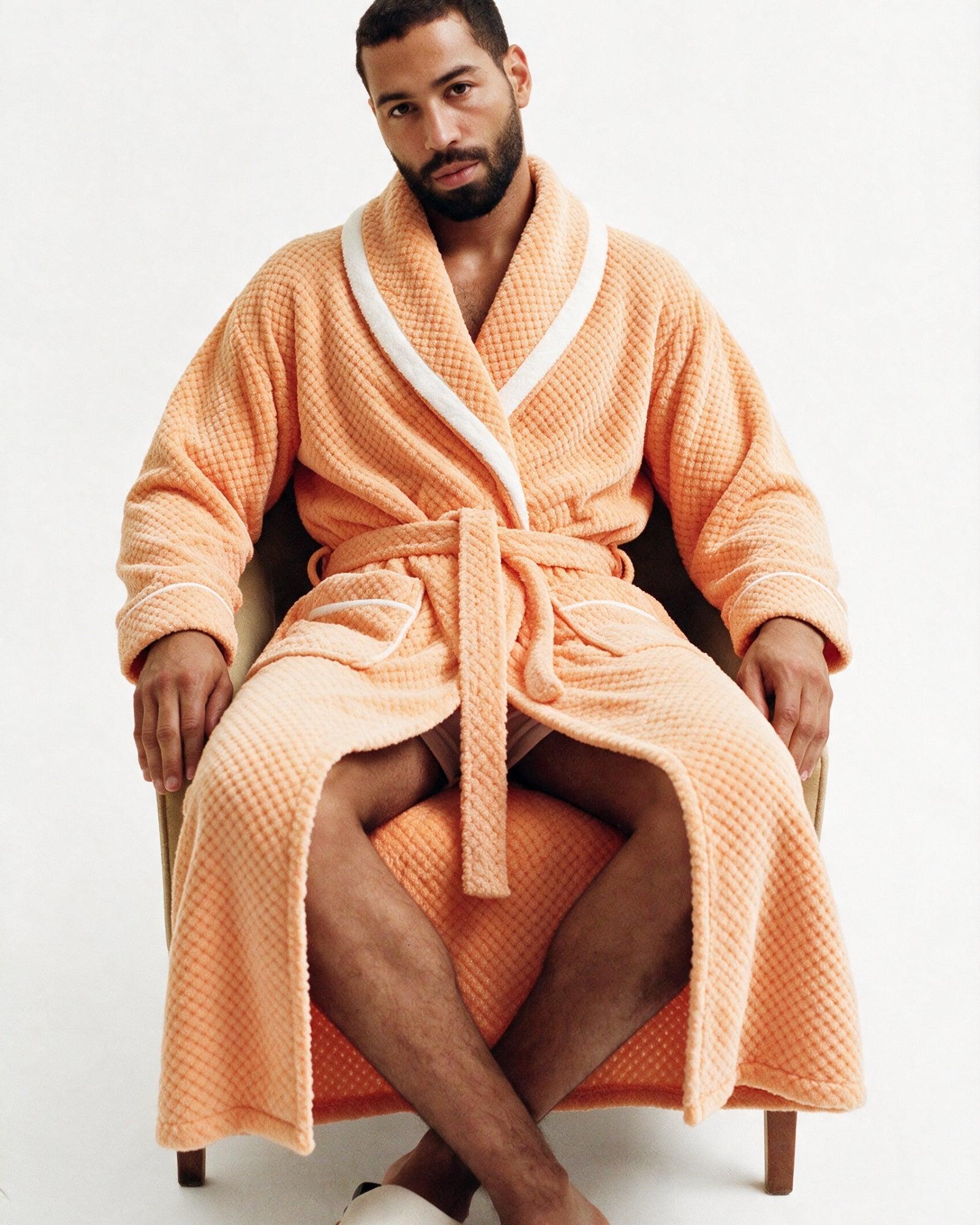 Bademantel Herren Orange