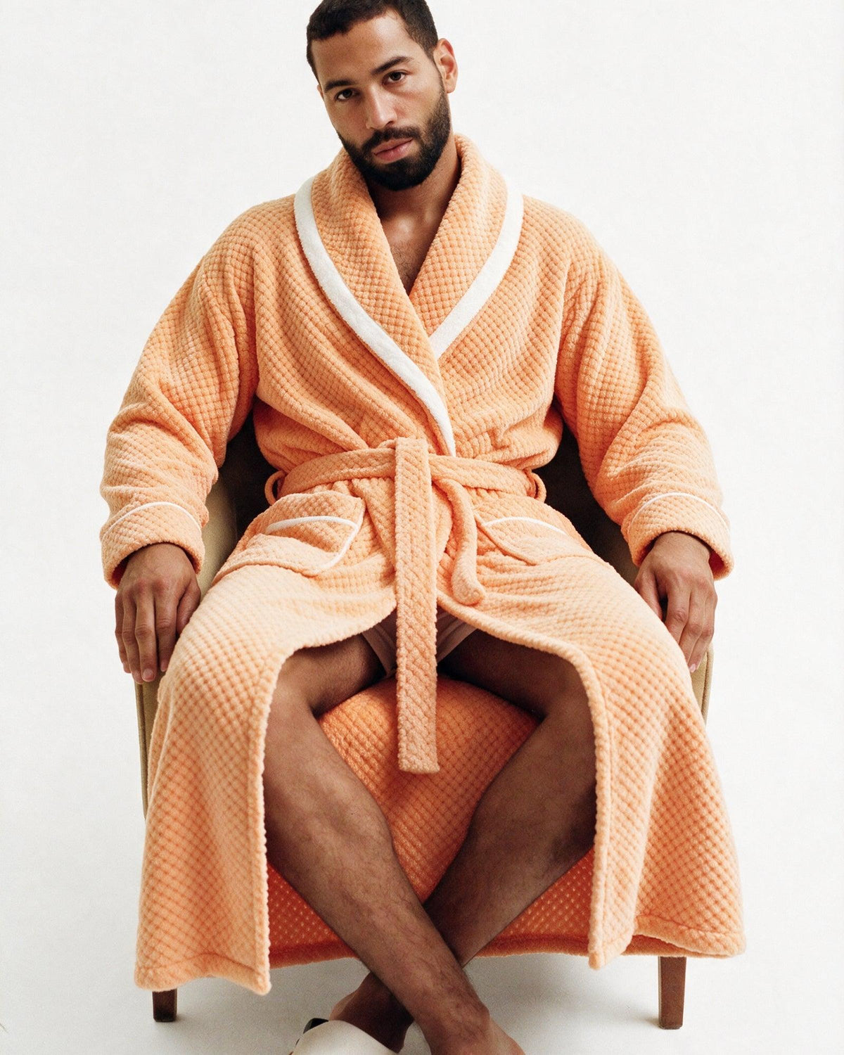 Bademantel Herren Orange