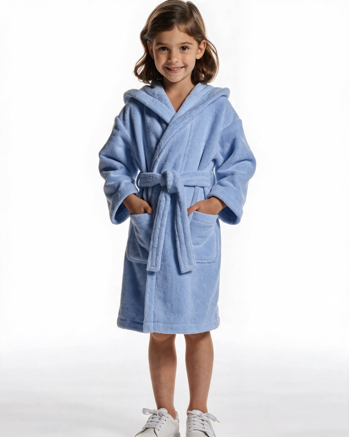 Bademantel Kinder Blau