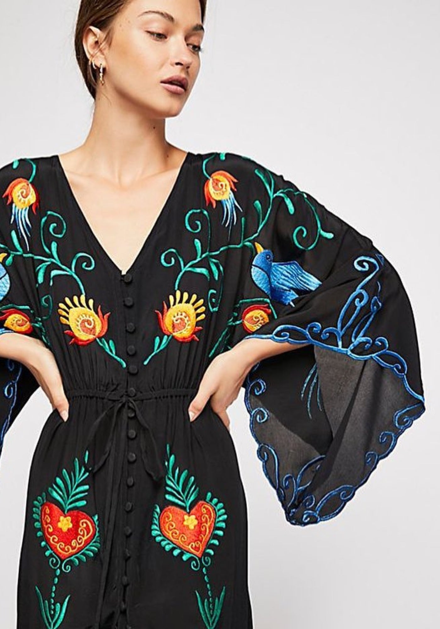 Boho Kleid mit Stickerei