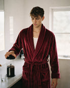 Fleece Bademantel Herren
