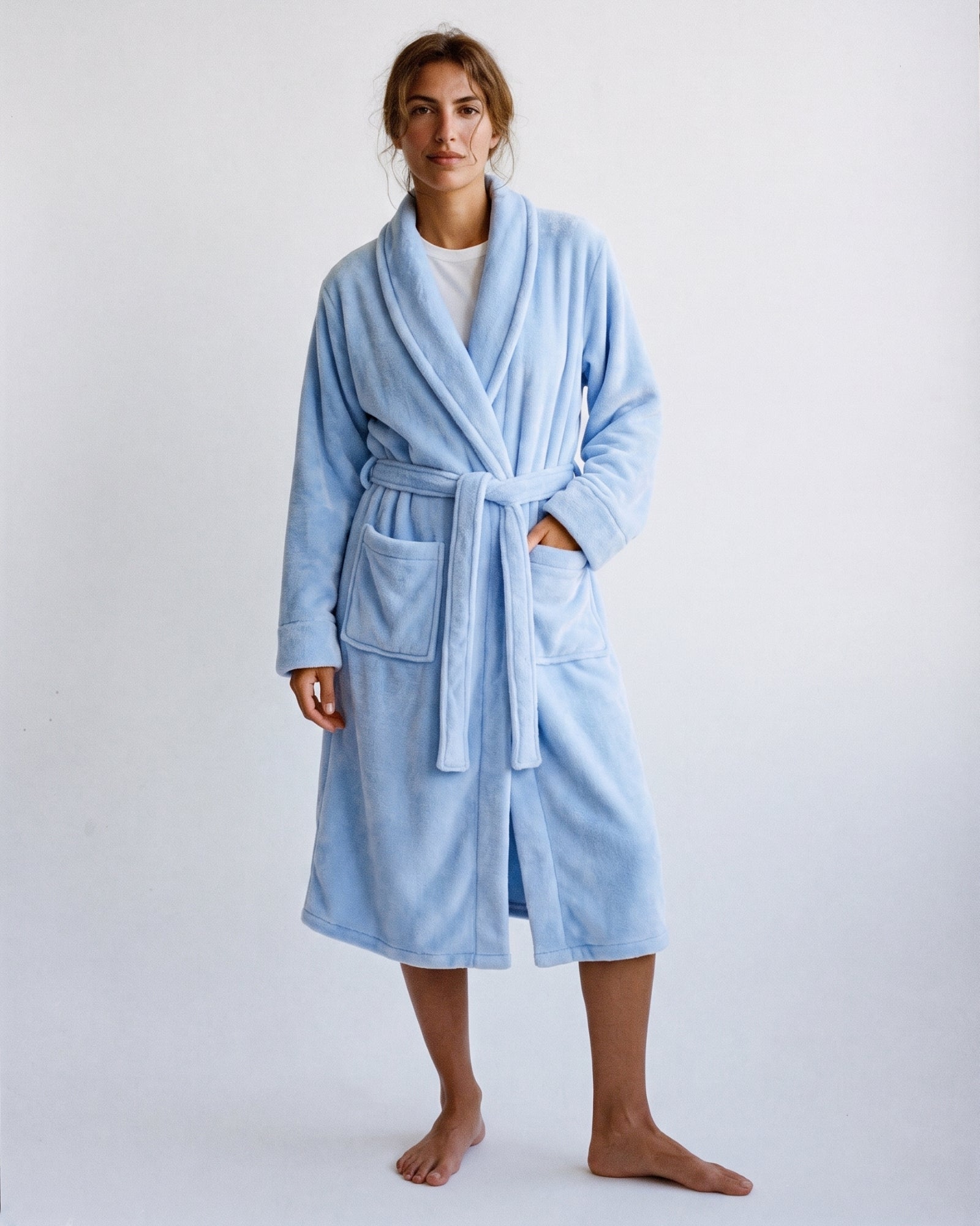 Fleece Morgenmantel Damen Lang