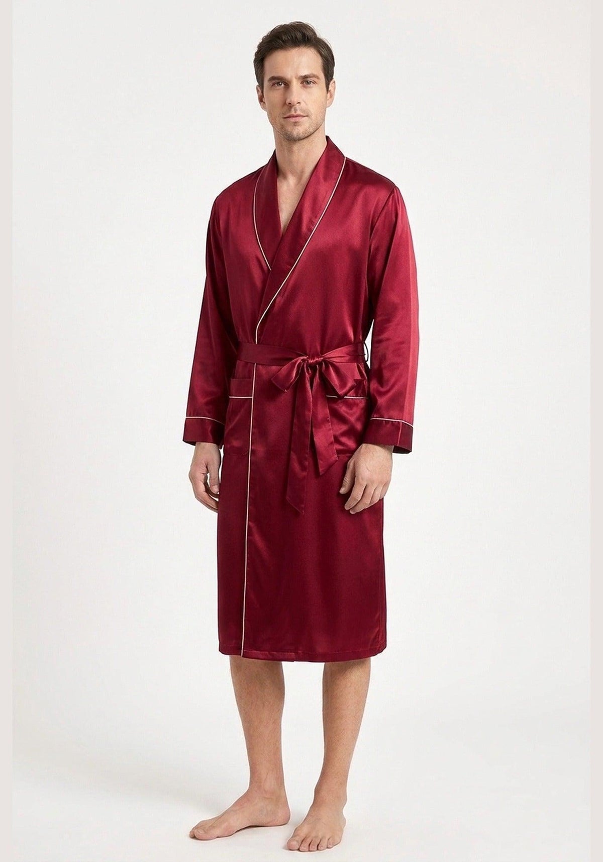Kimono Bademantel Seide Herren