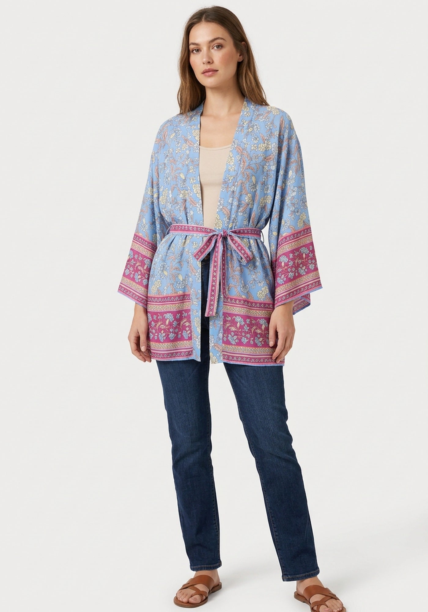 Kimono Blau Blumen