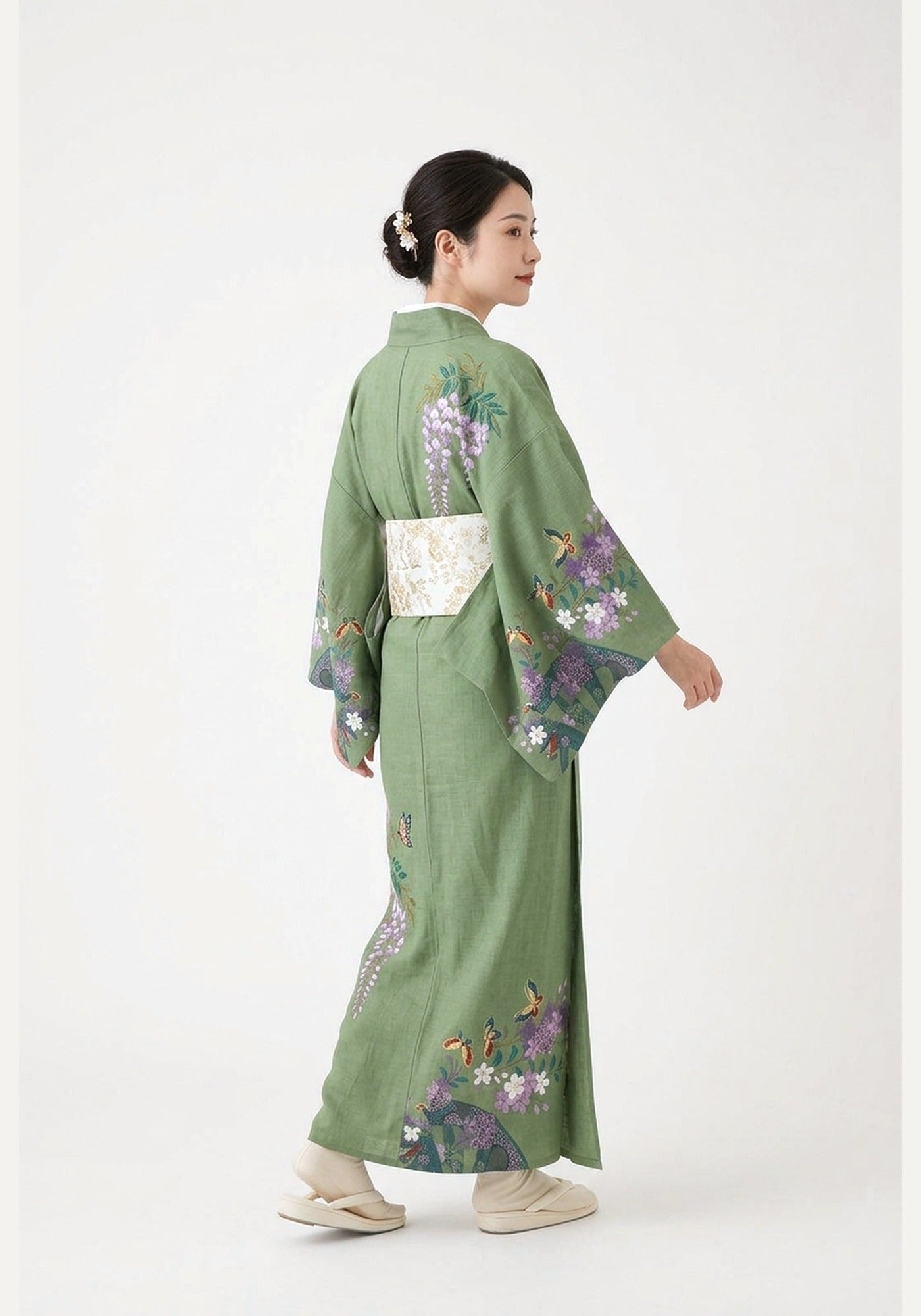 Kimono Grün Blumen