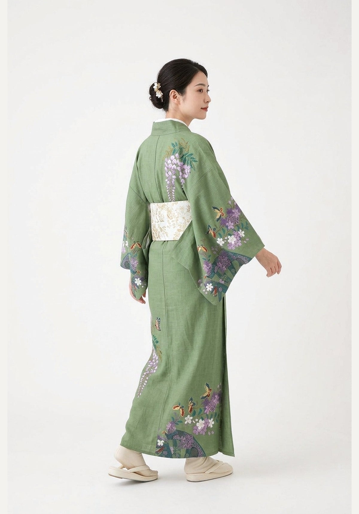 Kimono Grün Blumen