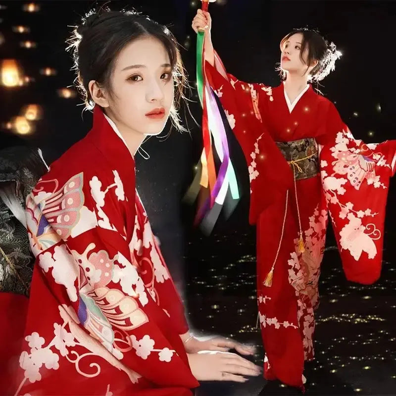 Kimono Kleid Rot