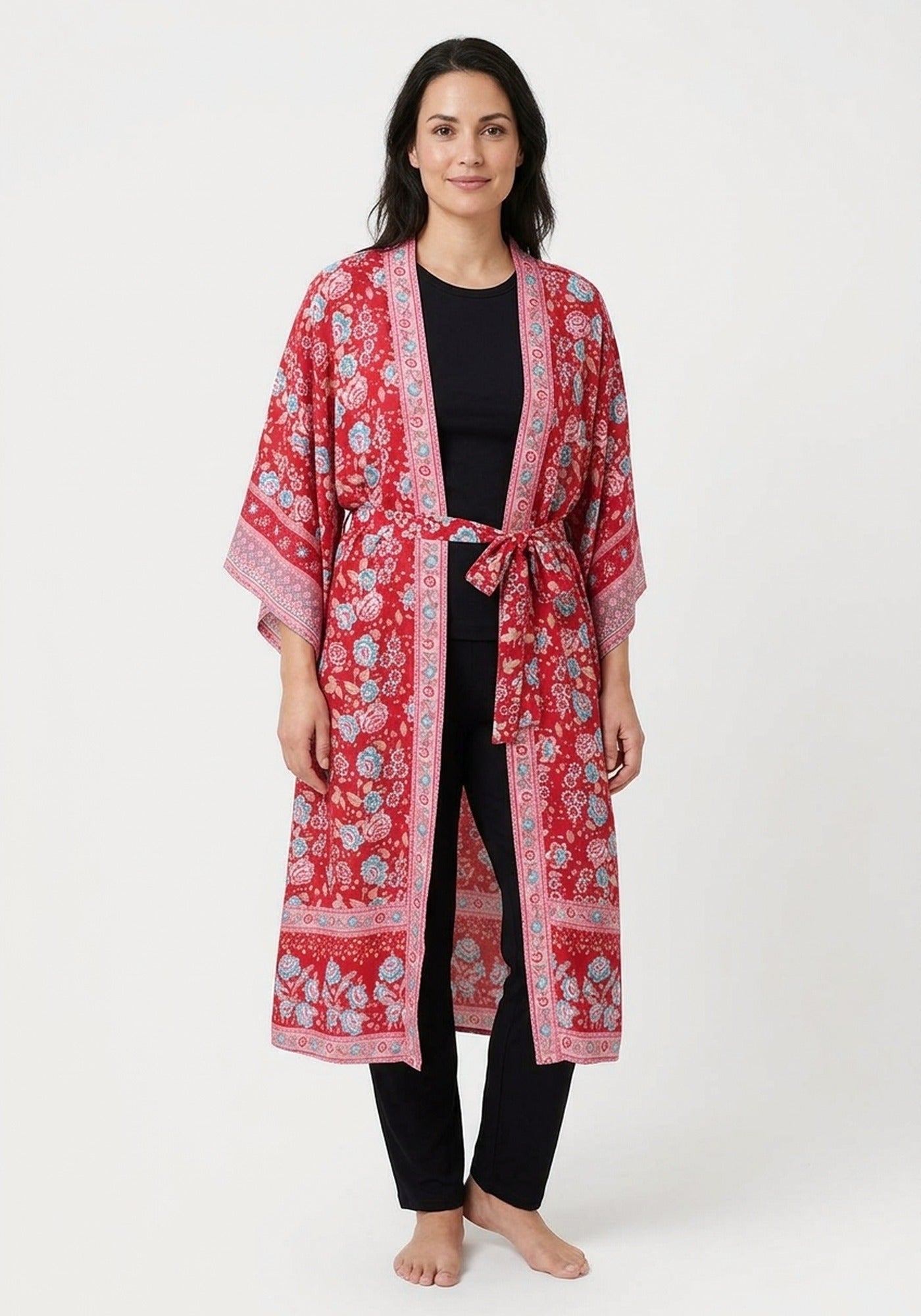 Kimono Lang Rot