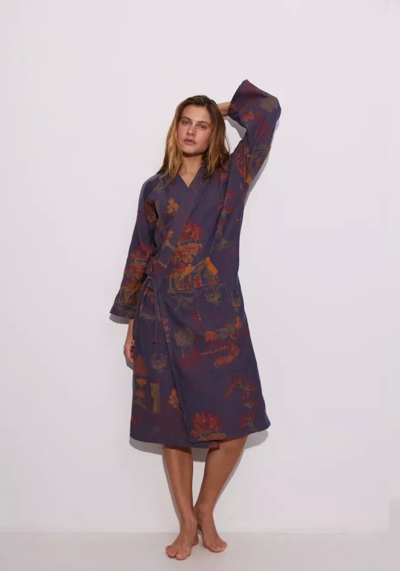 Kimono Morgenmantel Baumwolle