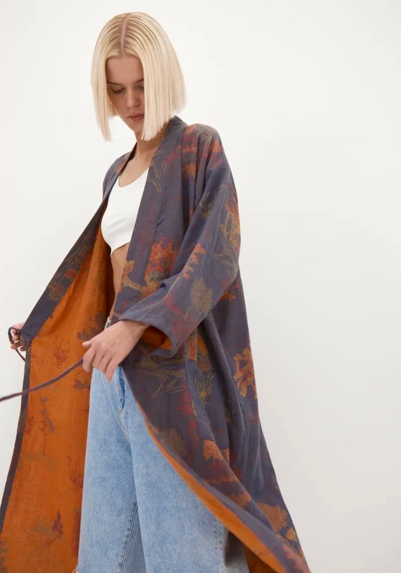 Kimono Morgenmantel Baumwolle