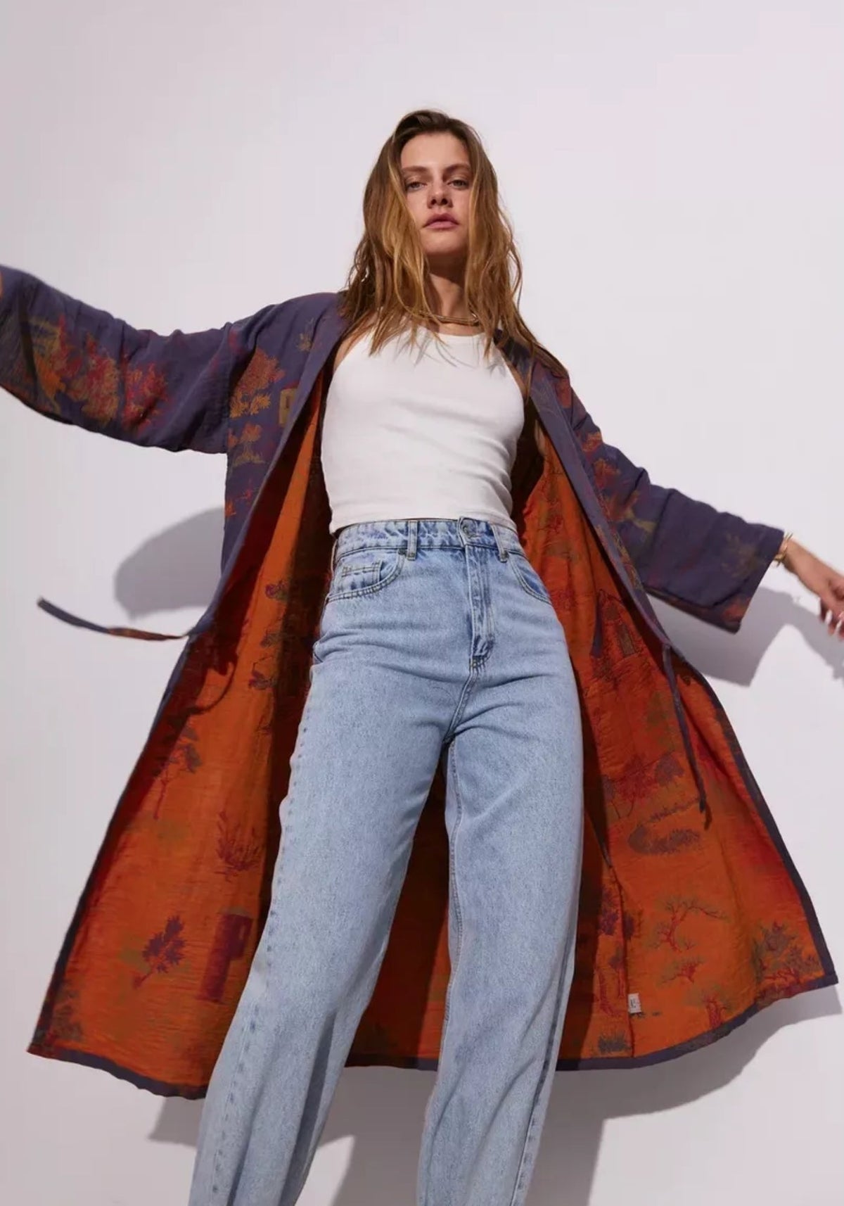 Kimono Morgenmantel Baumwolle