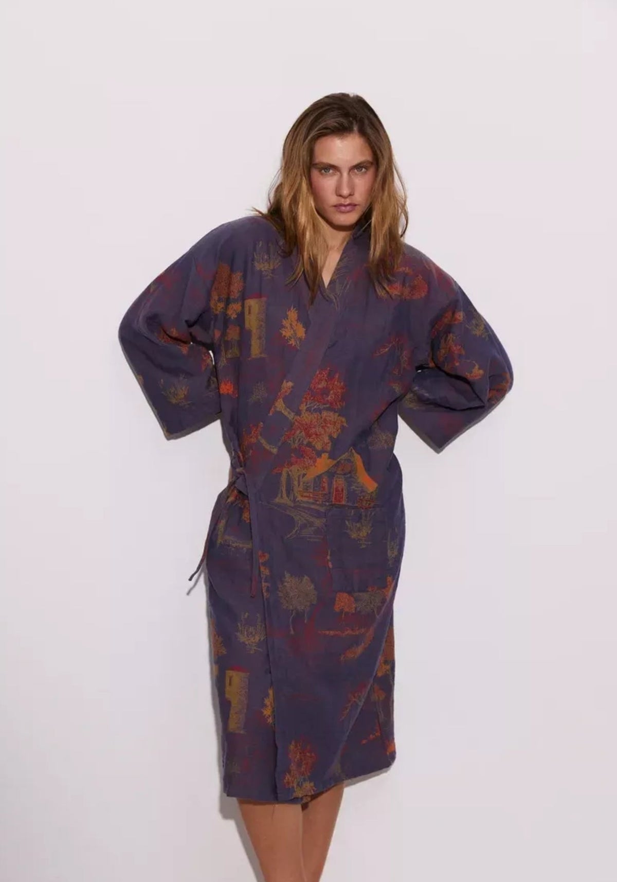 Kimono Morgenmantel Baumwolle