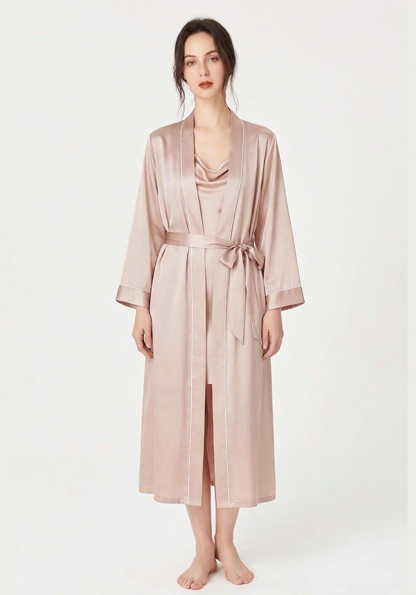 Kimono Morgenmantel Damen Kurz Seide