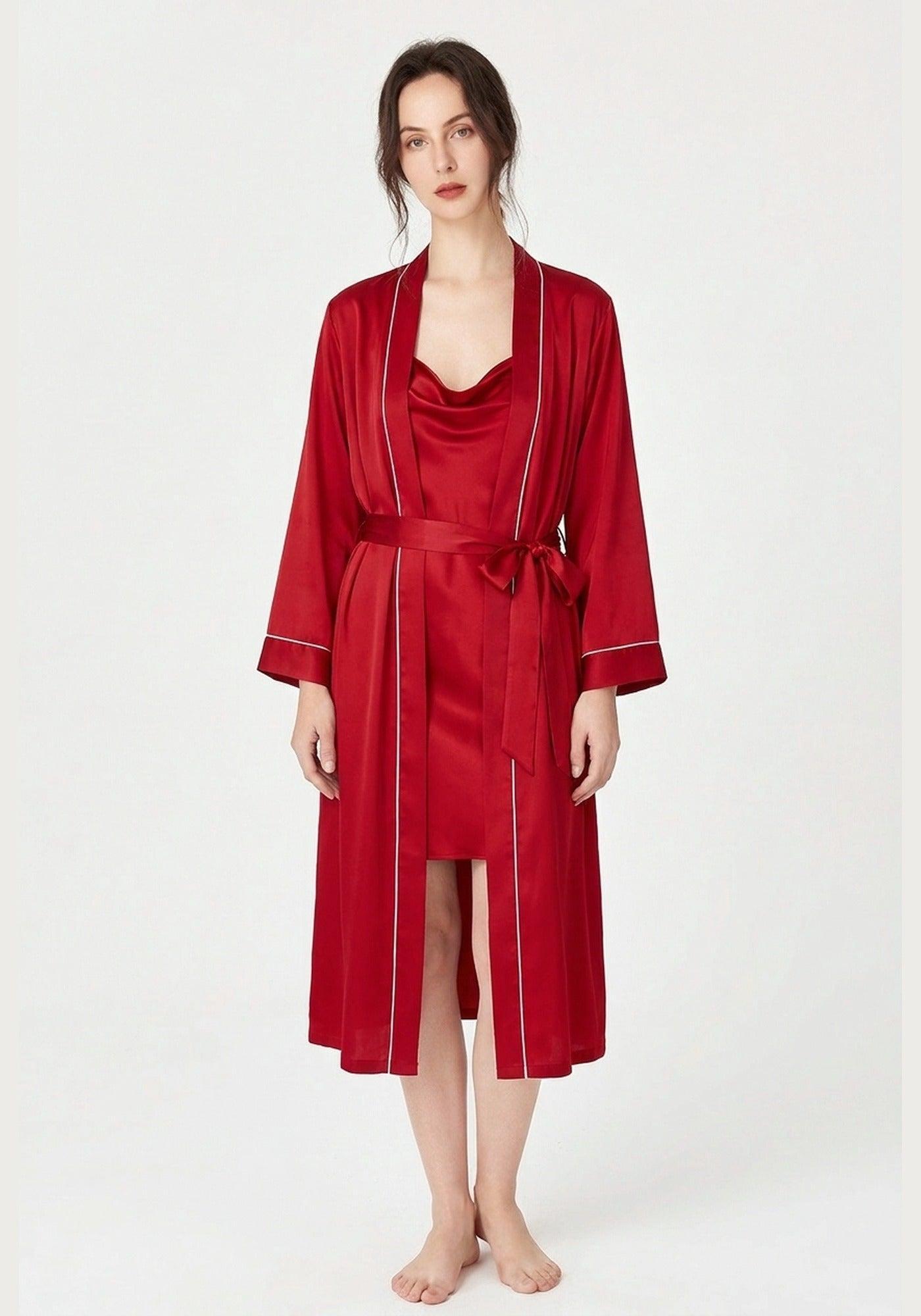 Kimono Morgenmantel Damen Kurz Seide