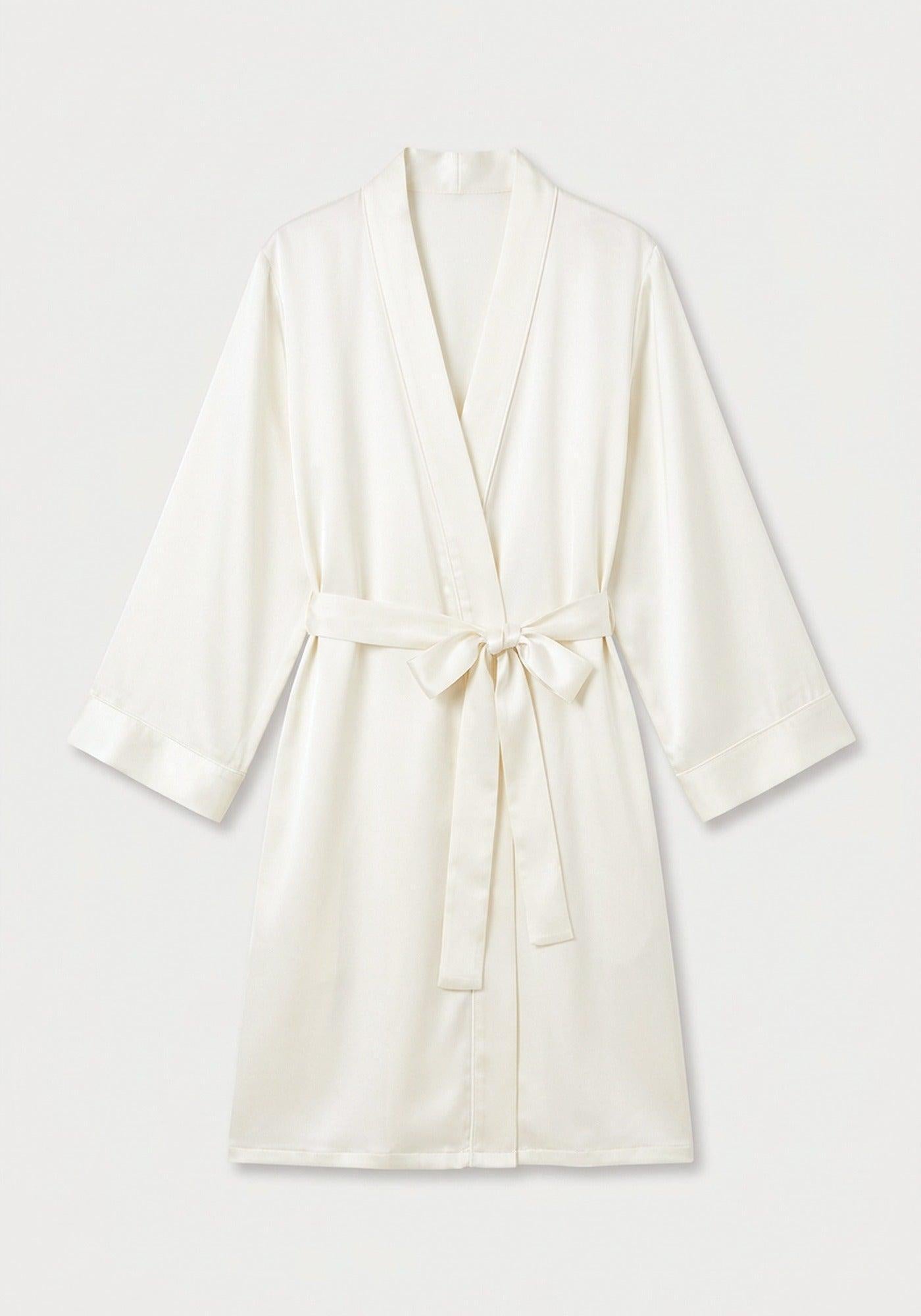 Kimono Morgenmantel Damen Kurz Seide