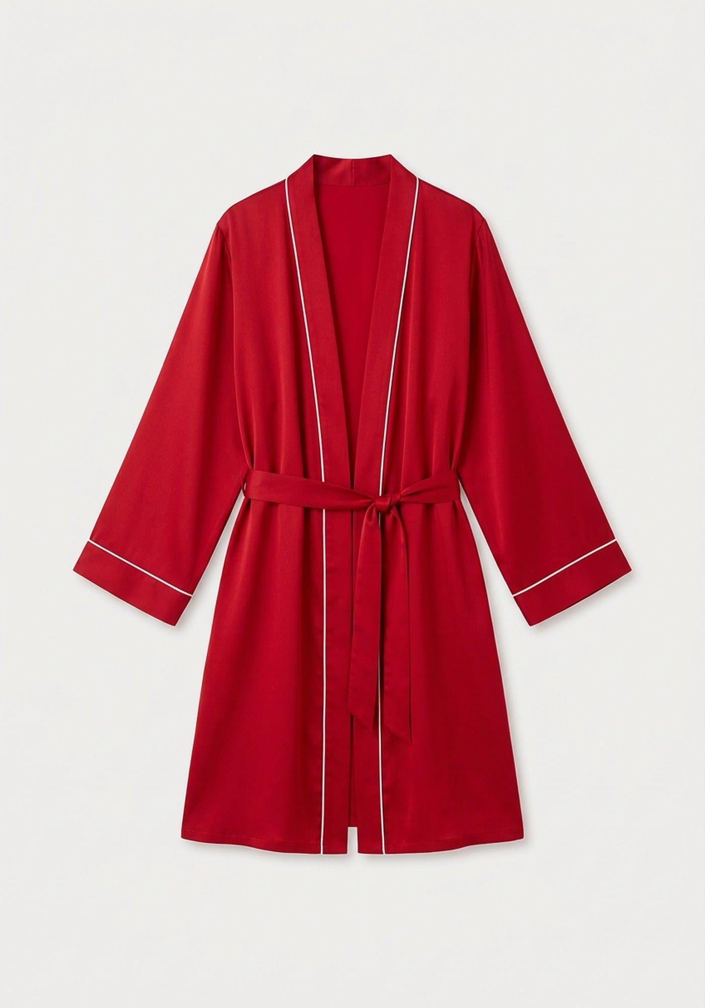 Kimono Morgenmantel Damen Kurz Seide