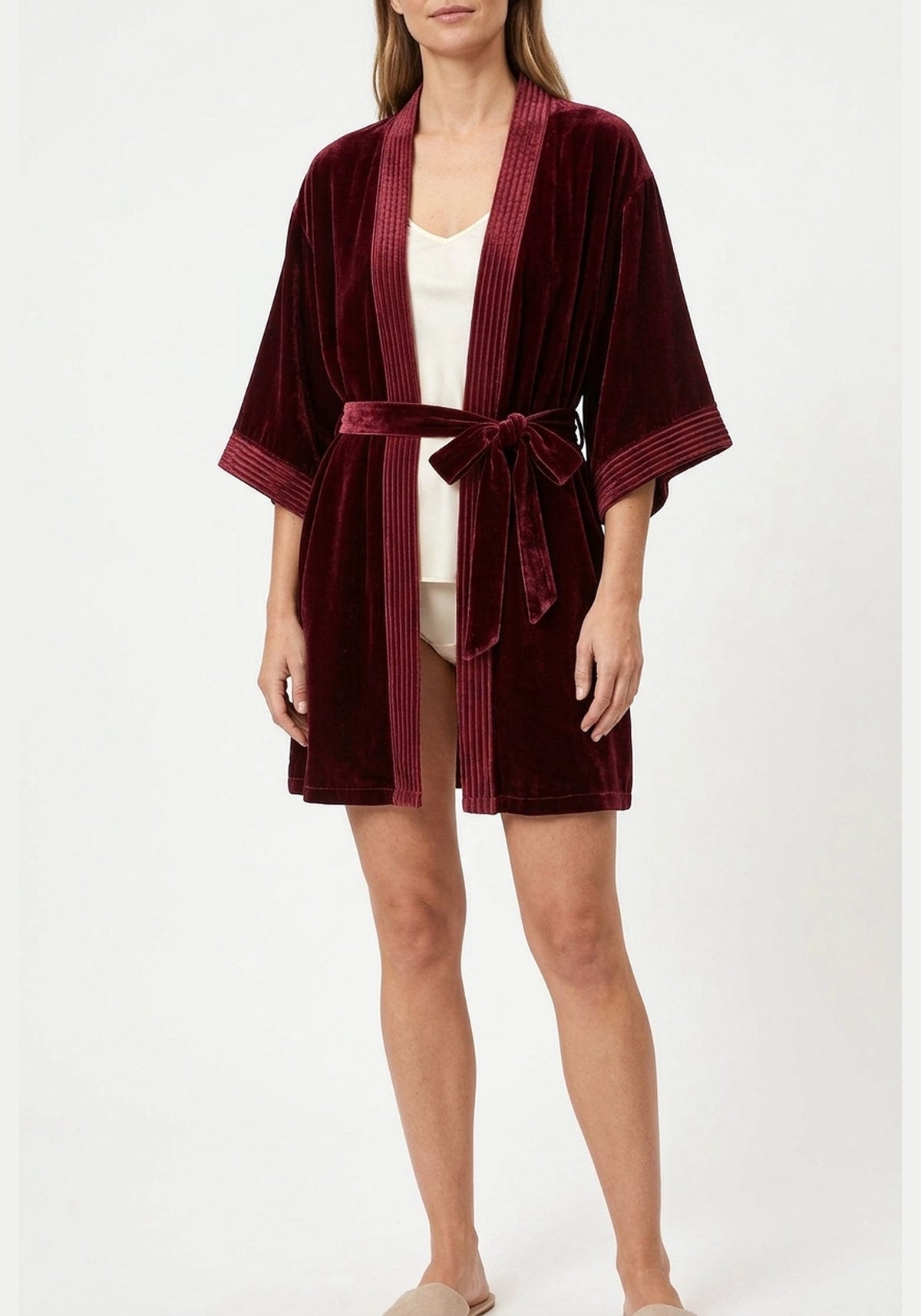 Kimono Morgenmantel Damen Seide