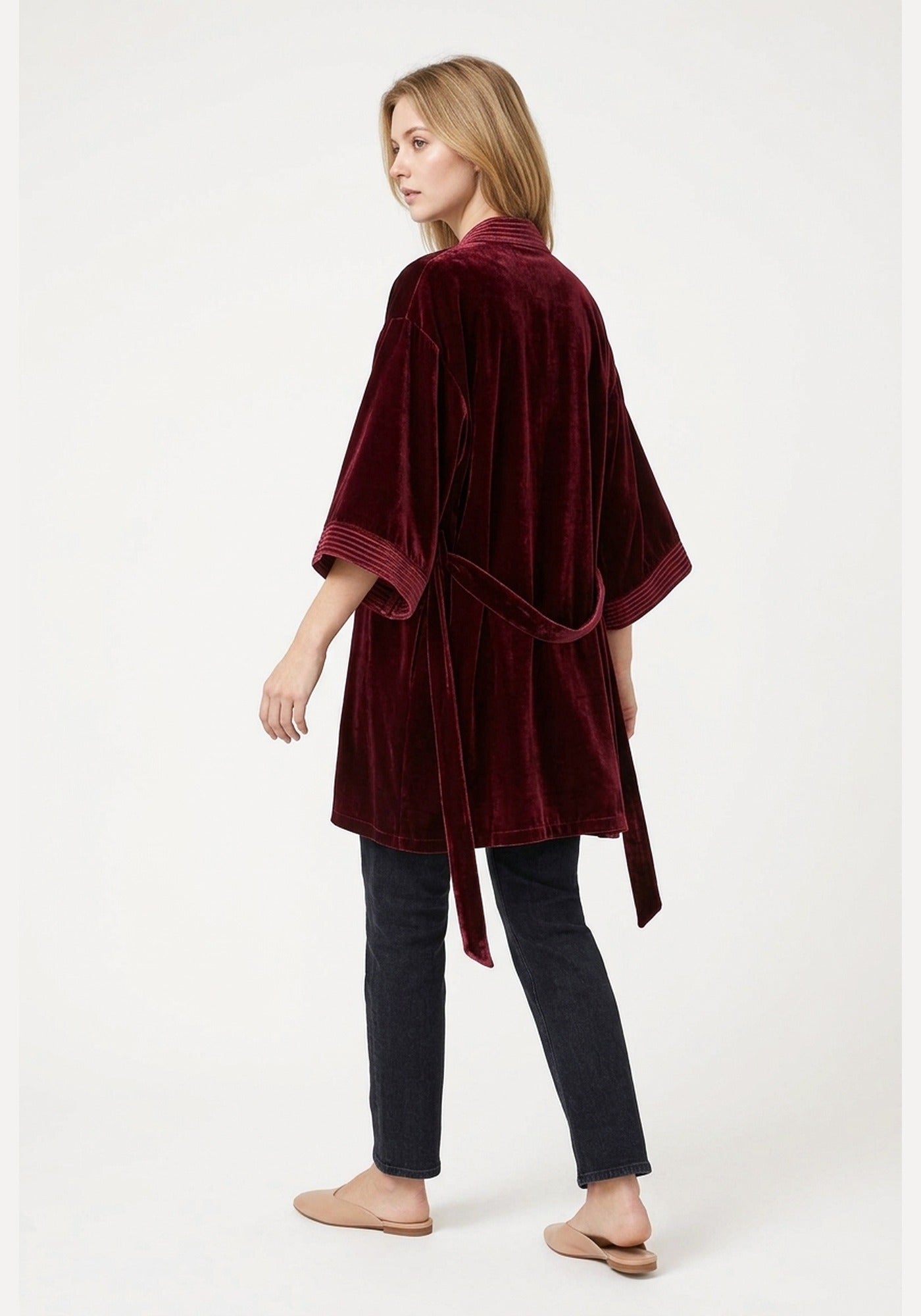 Kimono Morgenmantel Damen Seide
