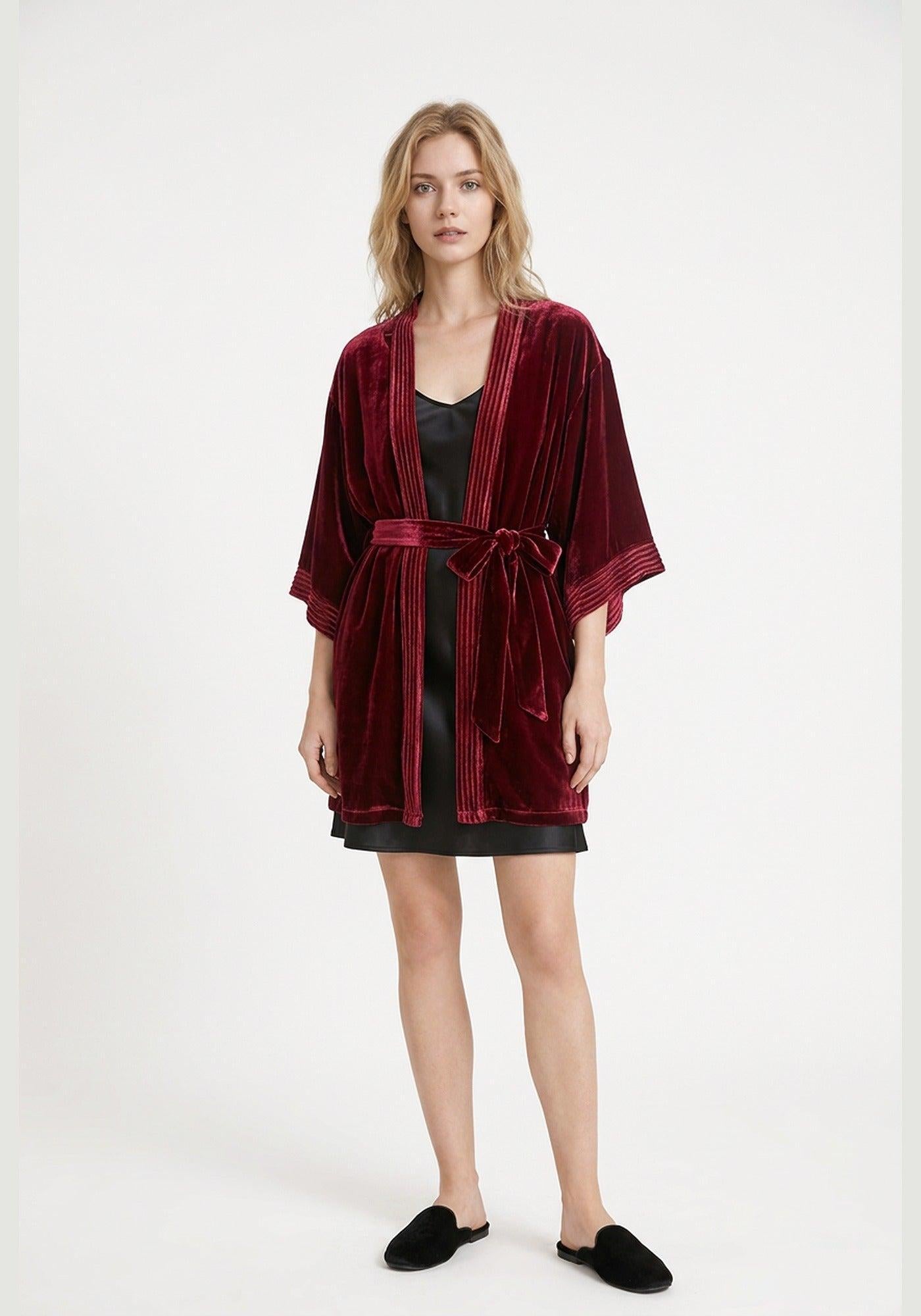 Kimono Morgenmantel Damen Seide