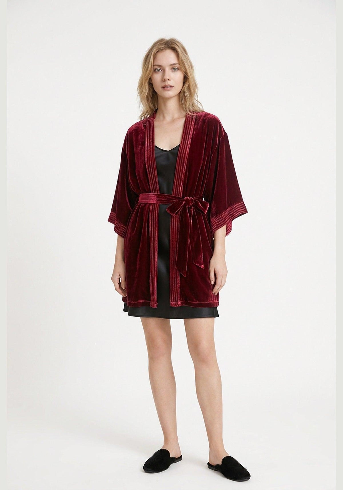 Kimono Morgenmantel Damen Seide