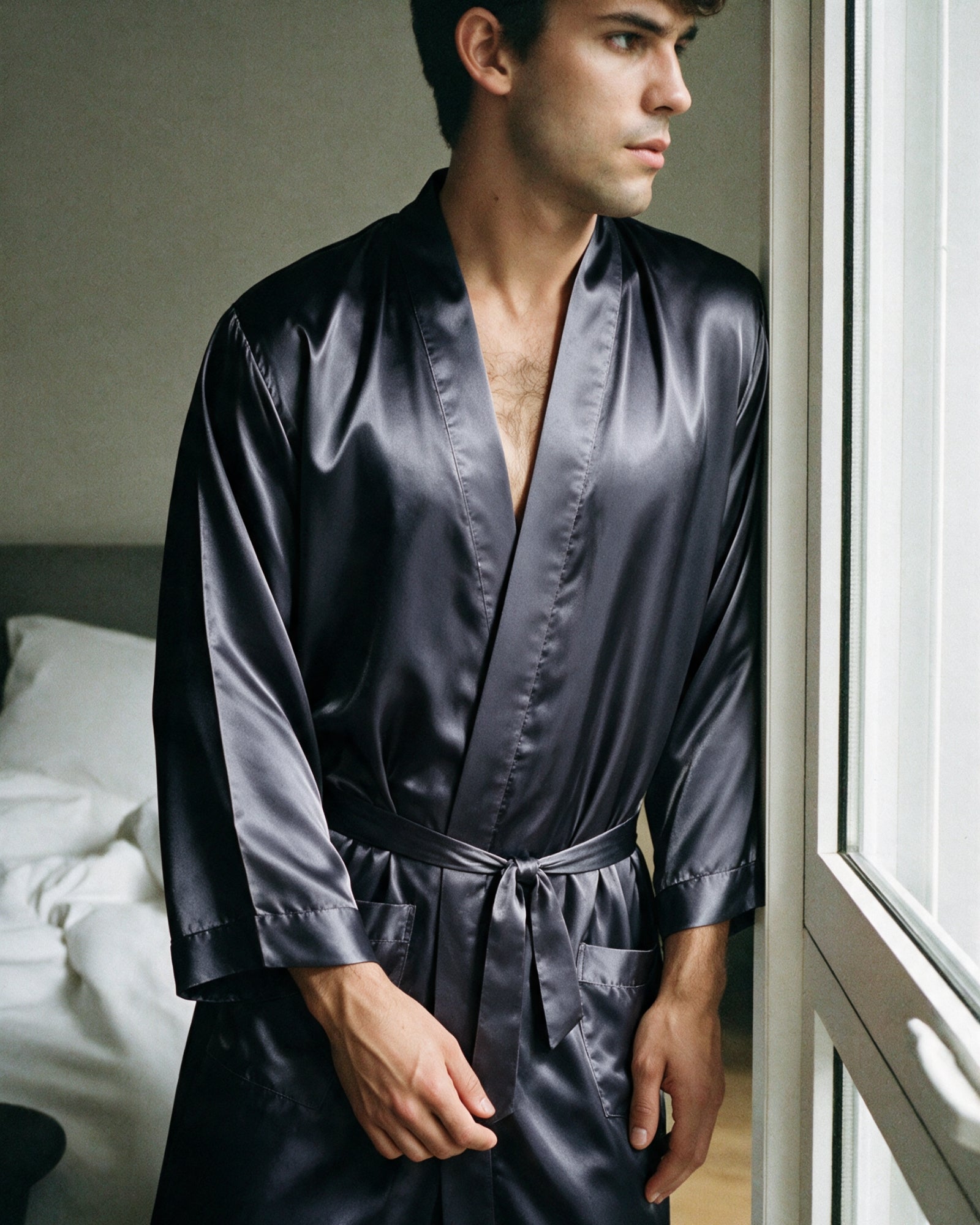 Kimono Morgenmantel Satin
