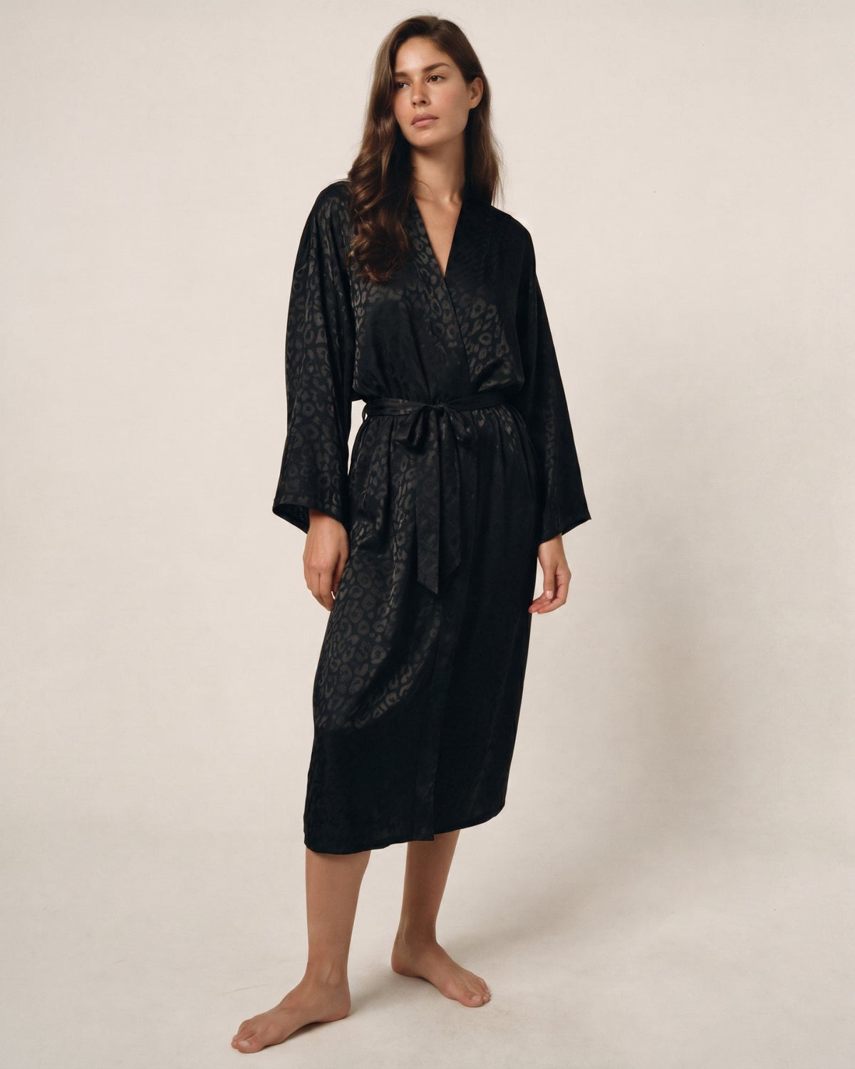 Kimono Morgenmantel Schwarz