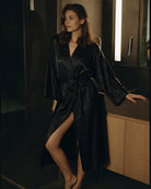 Kimono Morgenmantel Schwarz