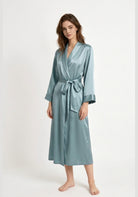 Kimono Morgenmantel Seide Lang
