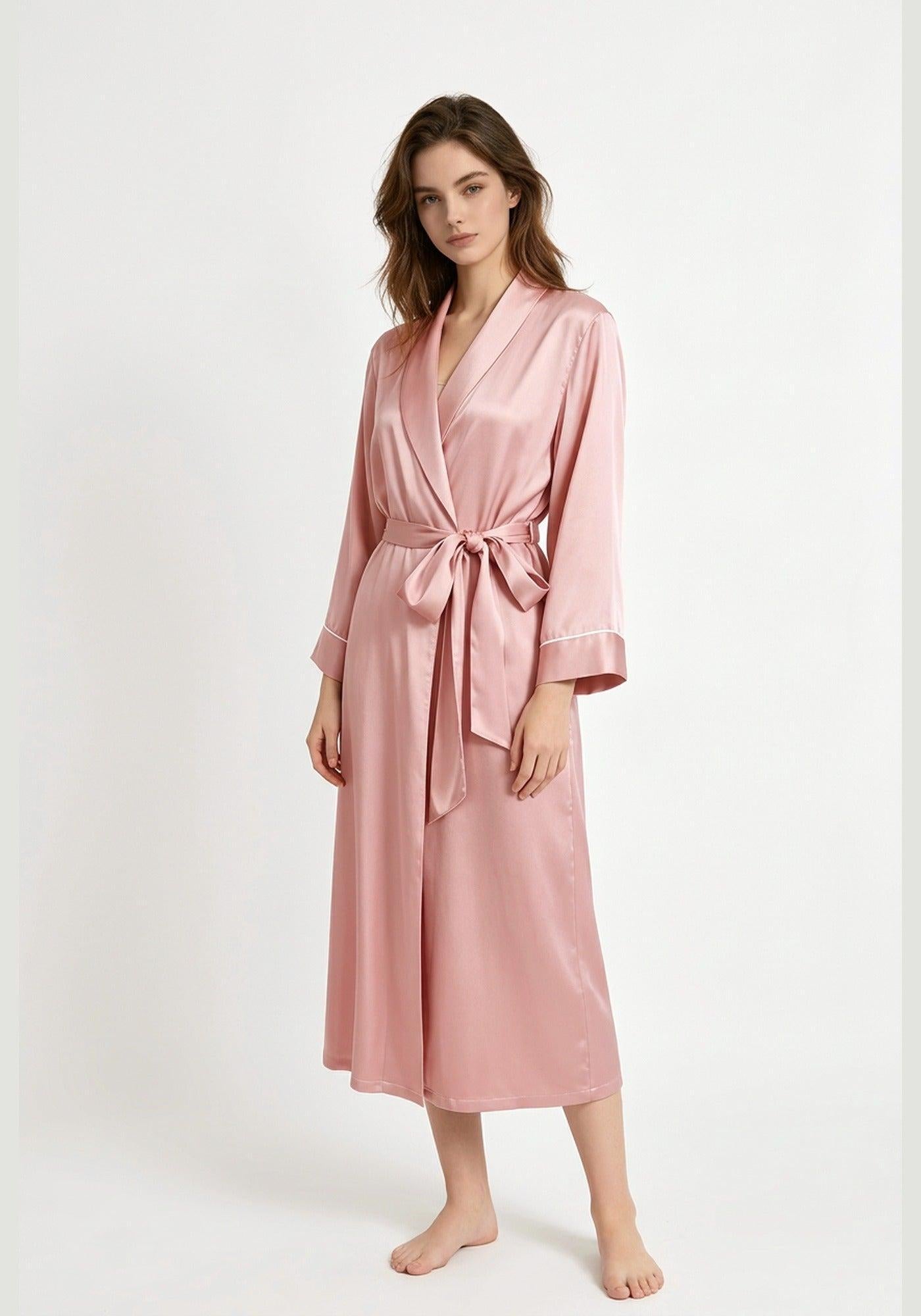 Kimono Morgenmantel Seide Lang
