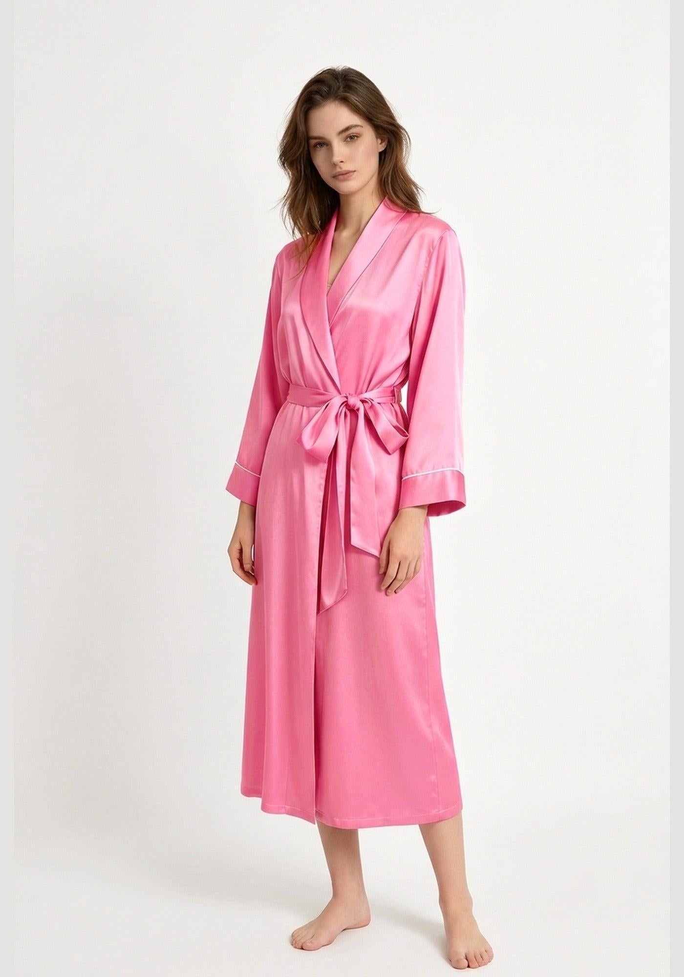 Kimono Morgenmantel Seide Lang