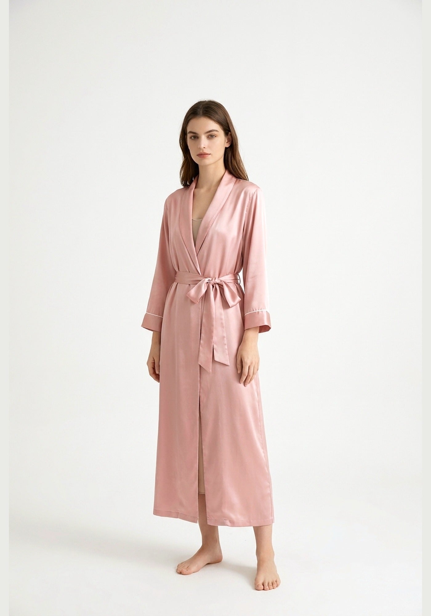 Kimono Morgenmantel Seide Lang