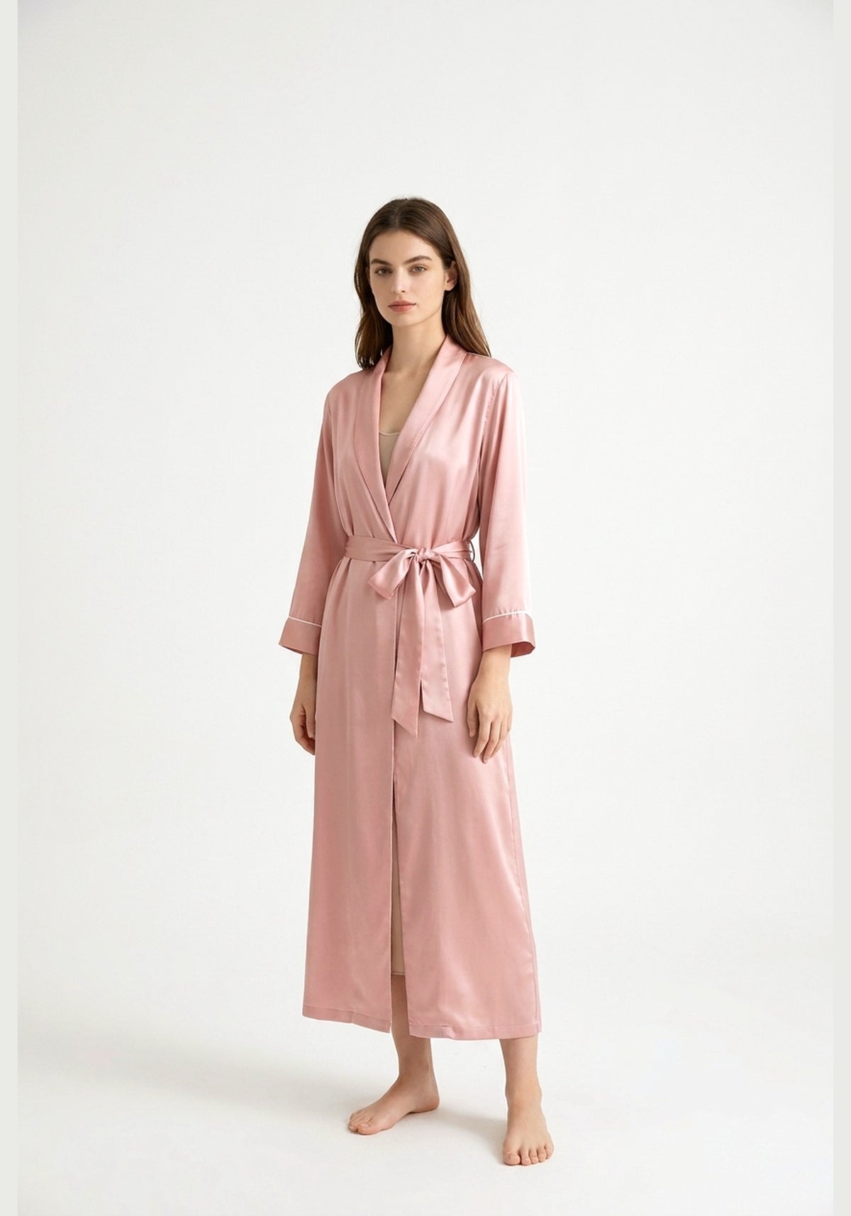 Kimono Morgenmantel Seide Lang