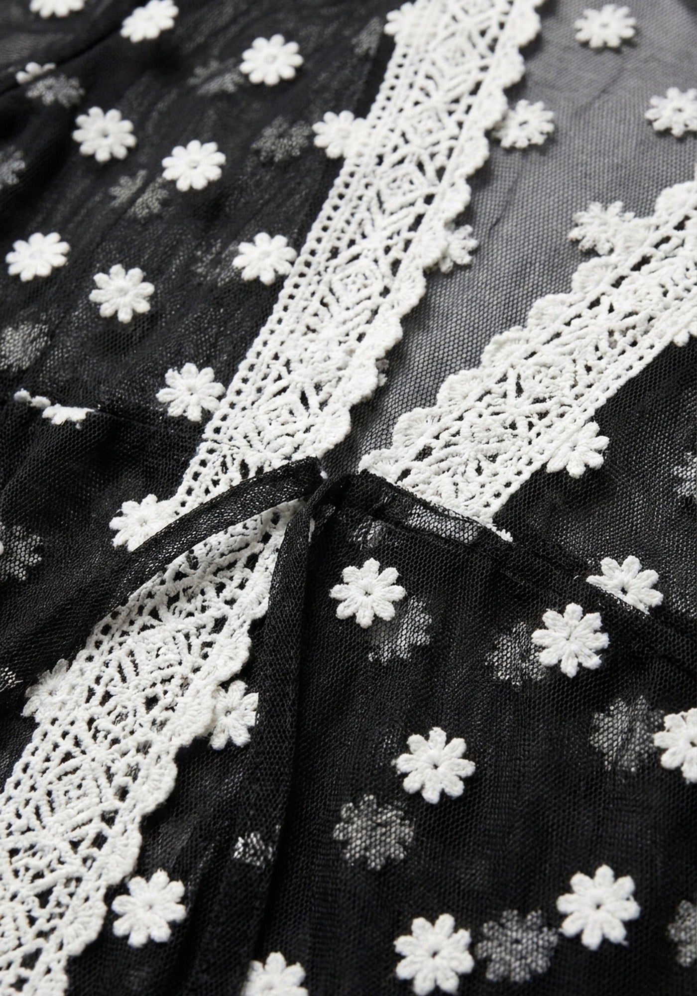Kimono Schwarz Spitze
