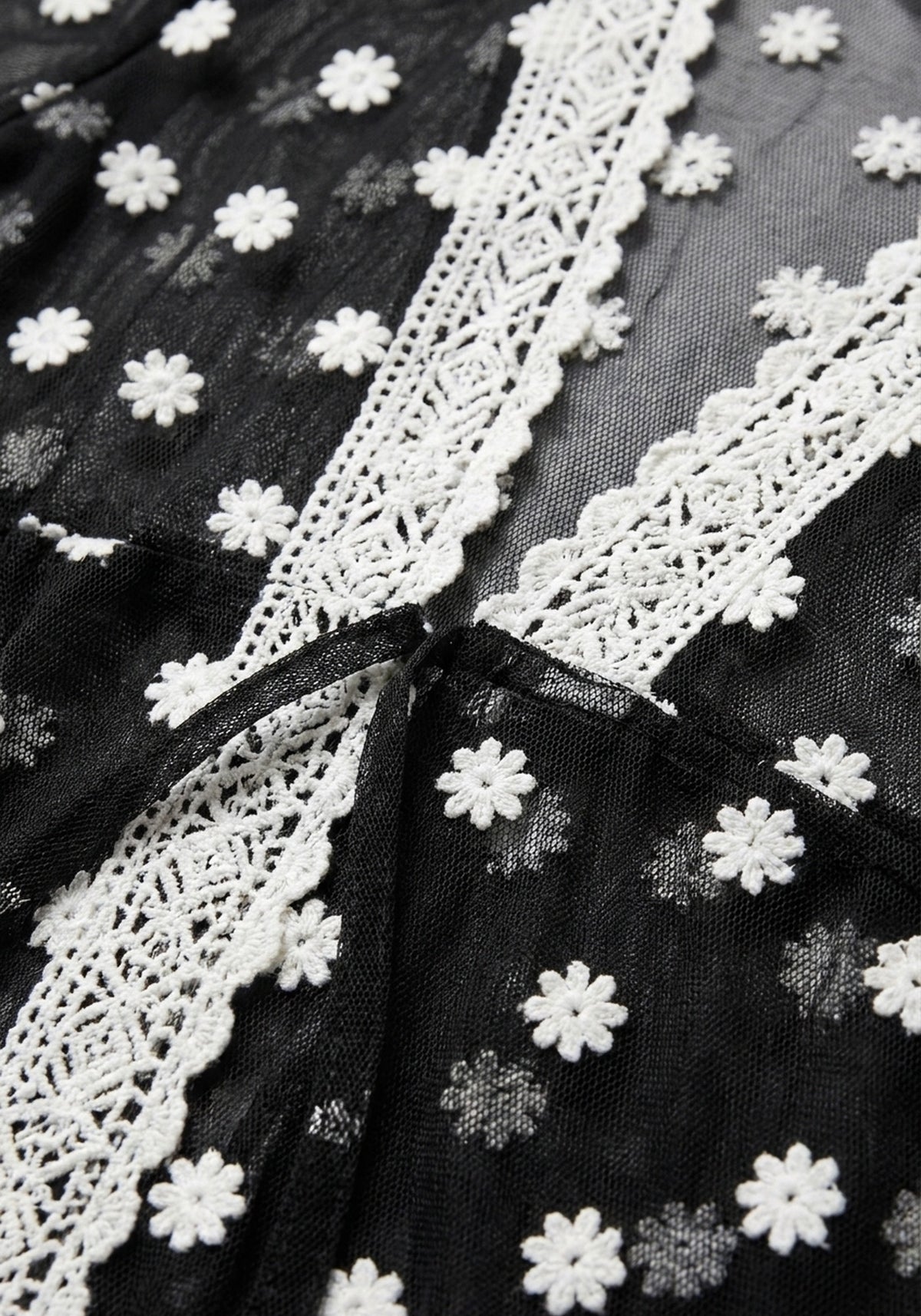 Kimono Schwarz Spitze