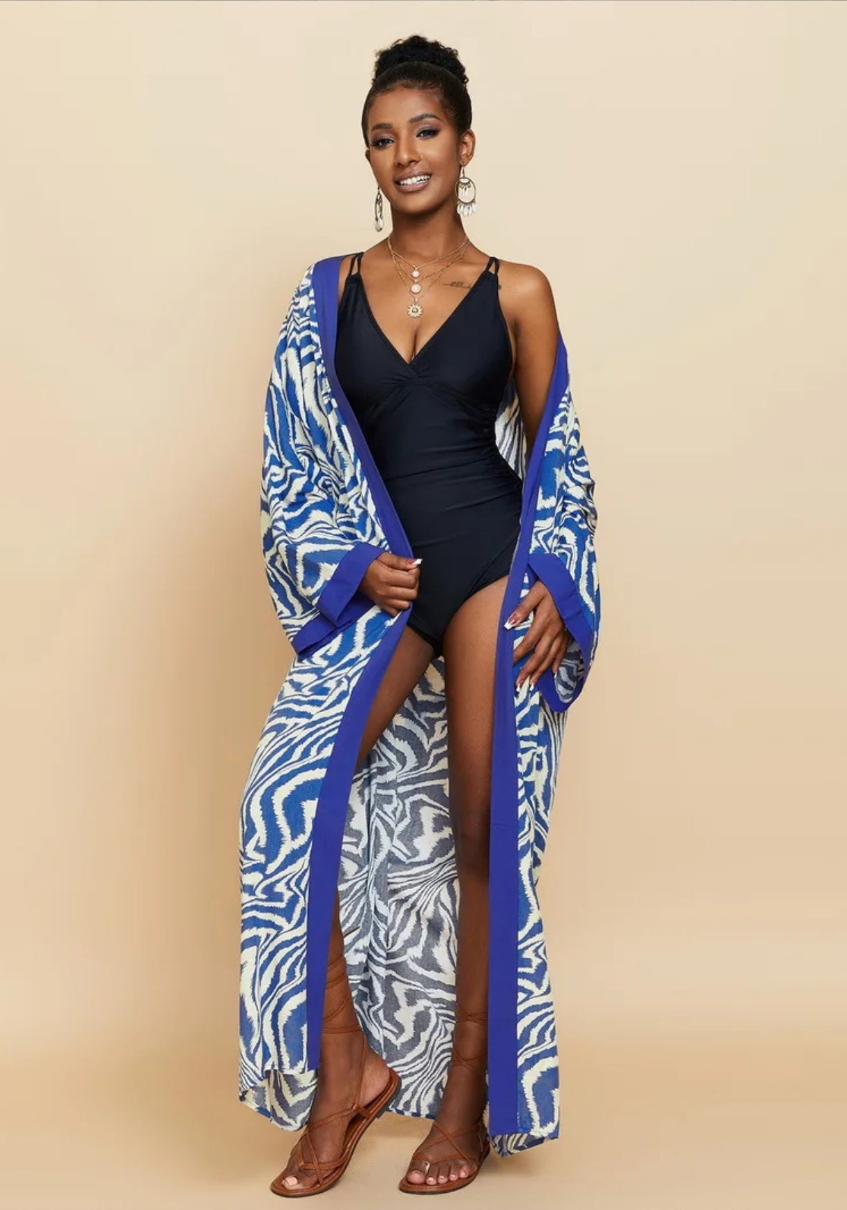 Kimono Schwarz Weiß