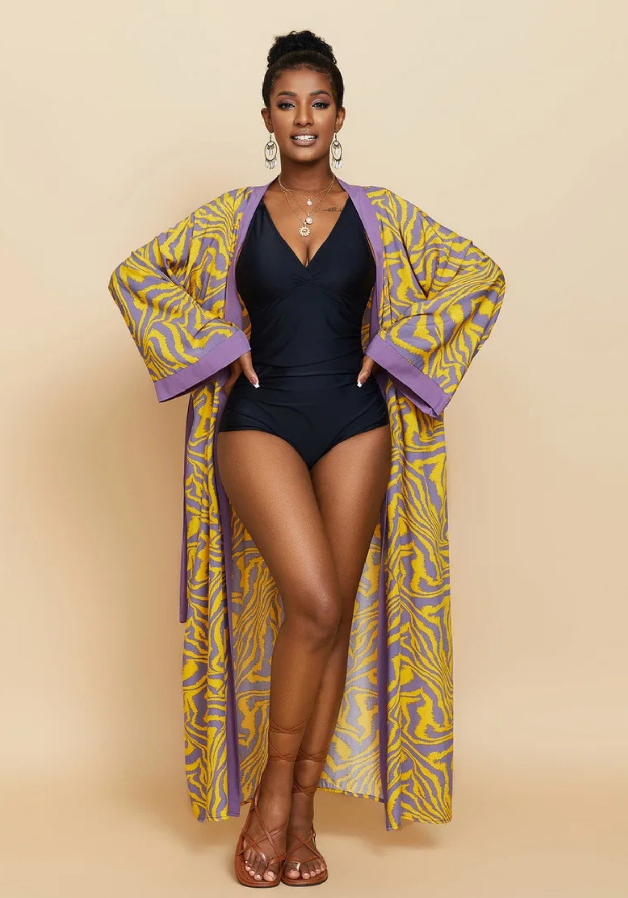 Kimono Schwarz Weiß
