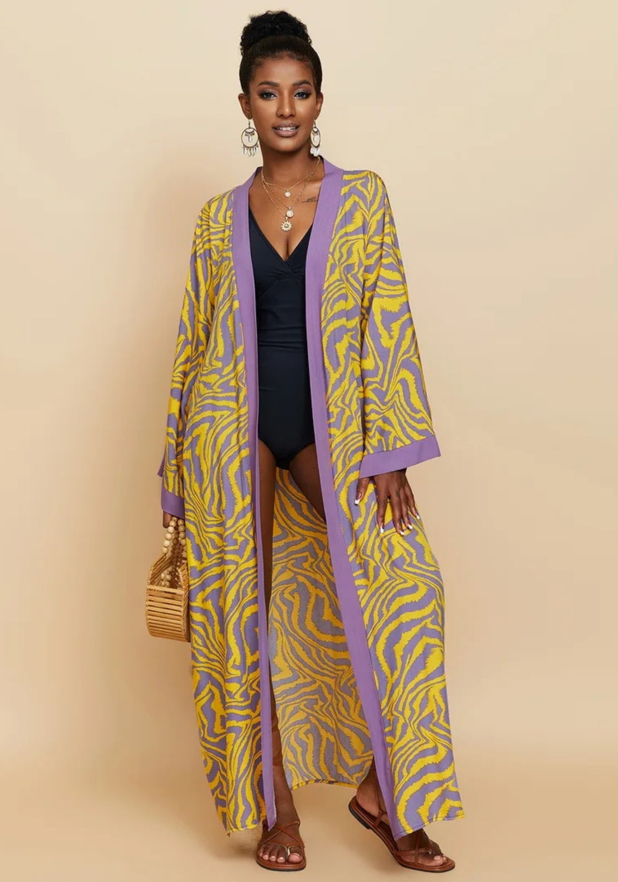 Kimono Schwarz Weiß