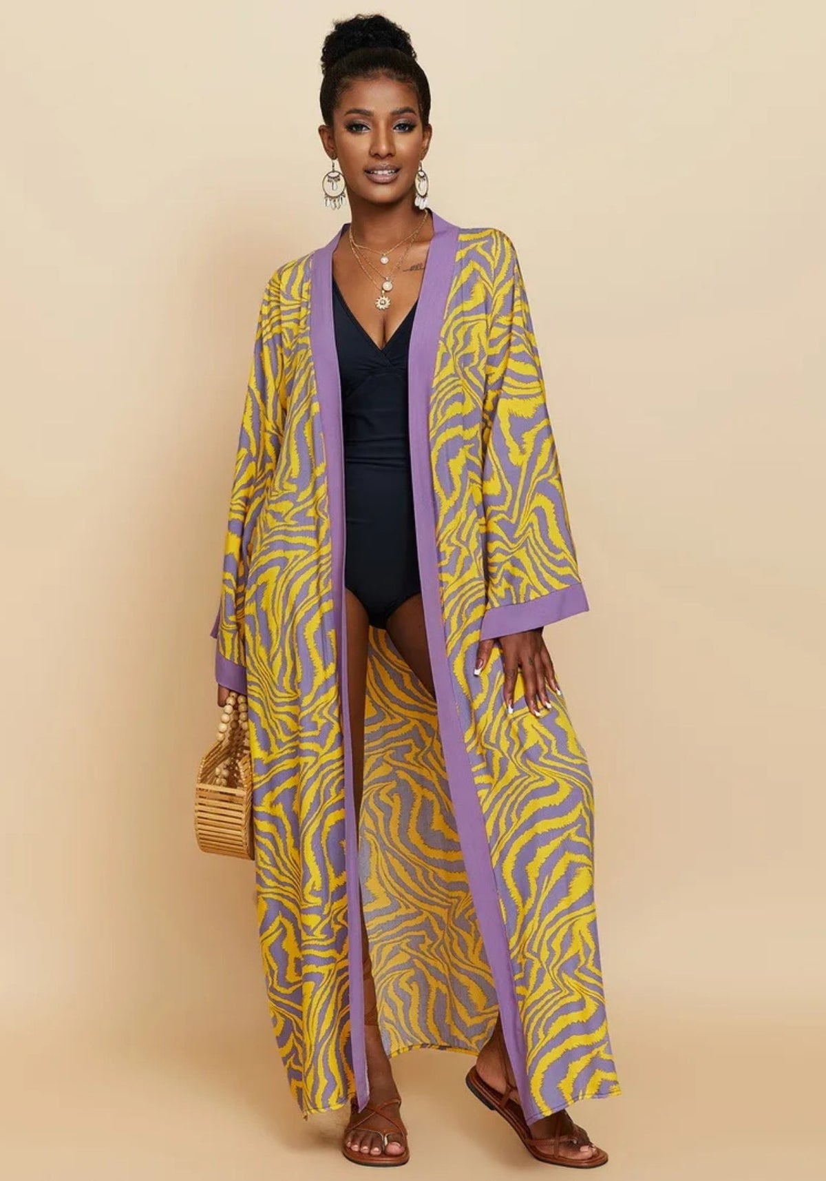 Kimono Schwarz Weiß
