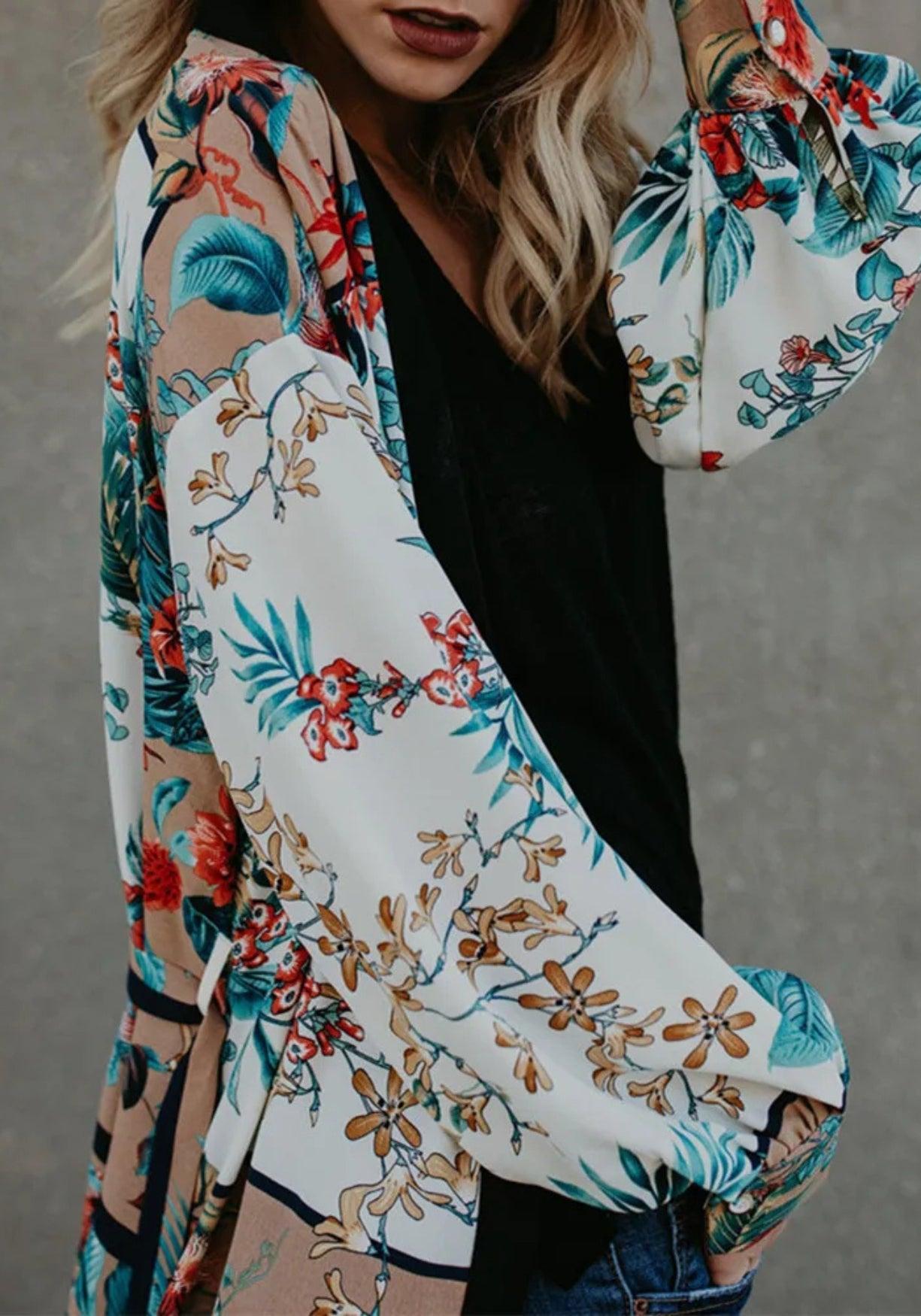Kimono Weiß Satin