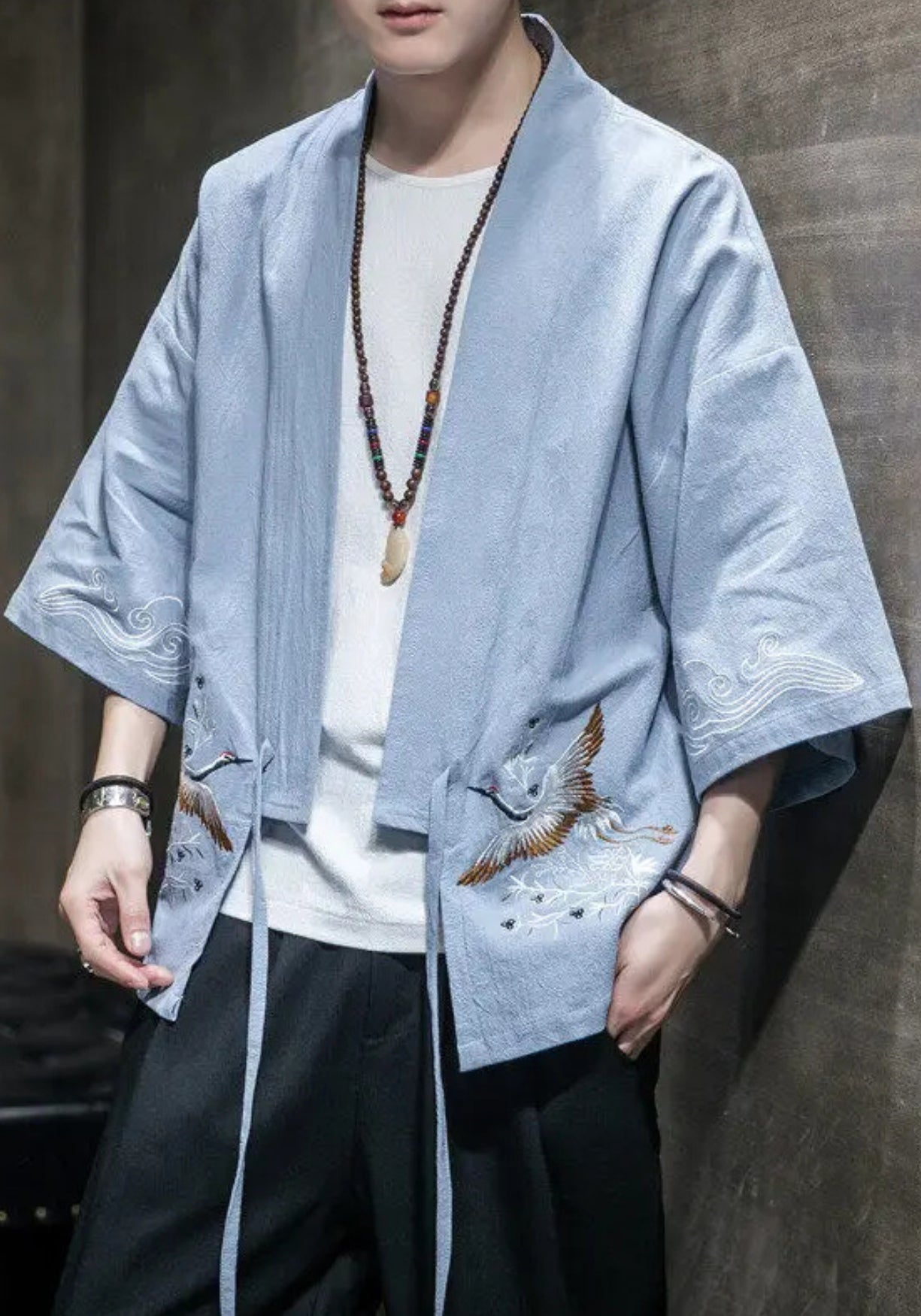 Kimono mit Kranichen