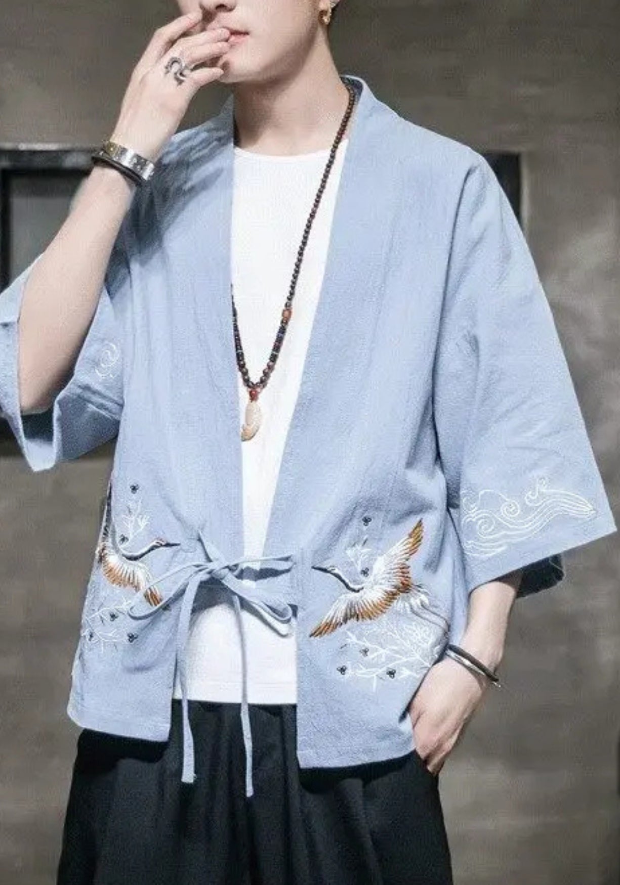 Kimono mit Kranichen