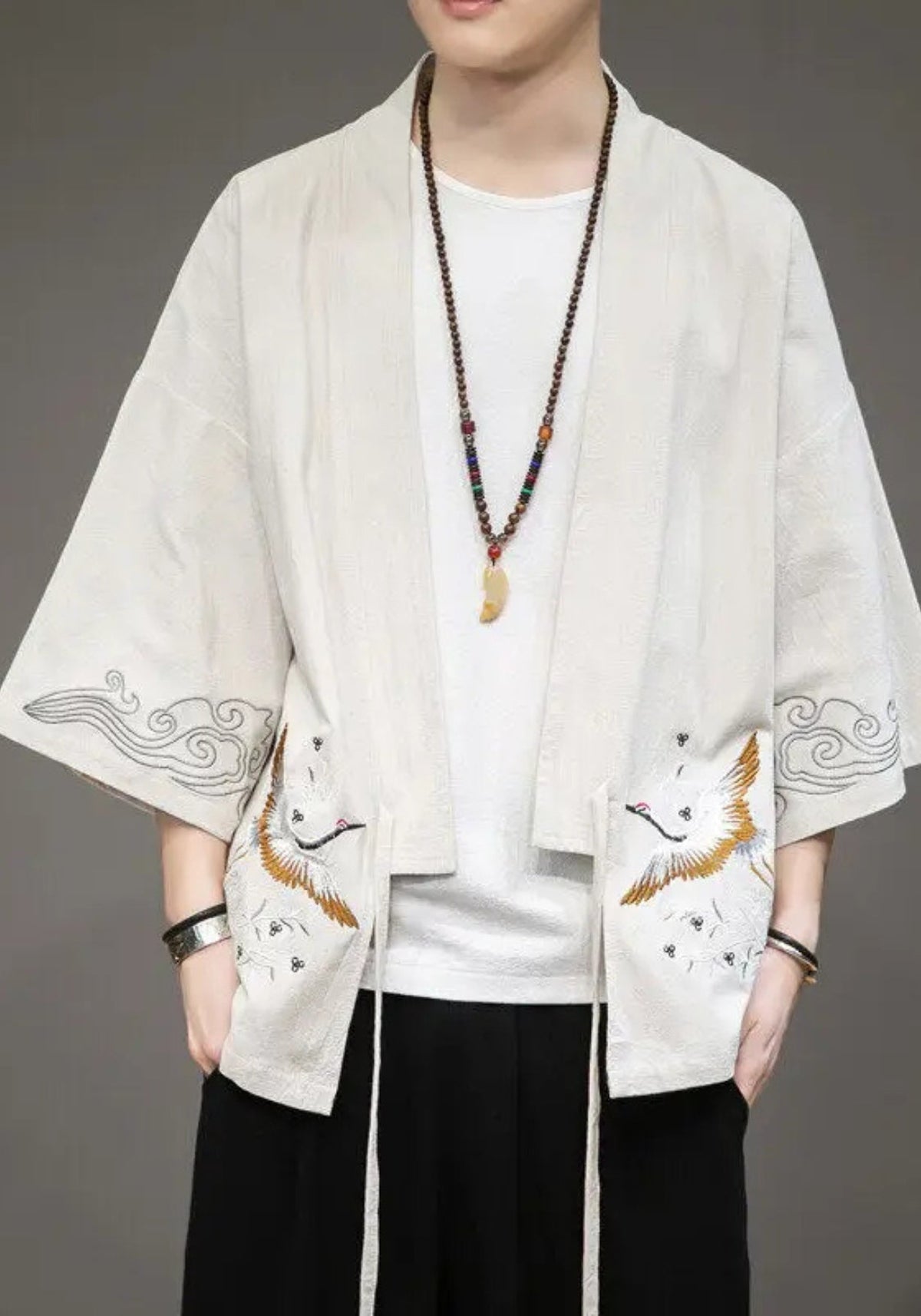 Kimono mit Kranichen