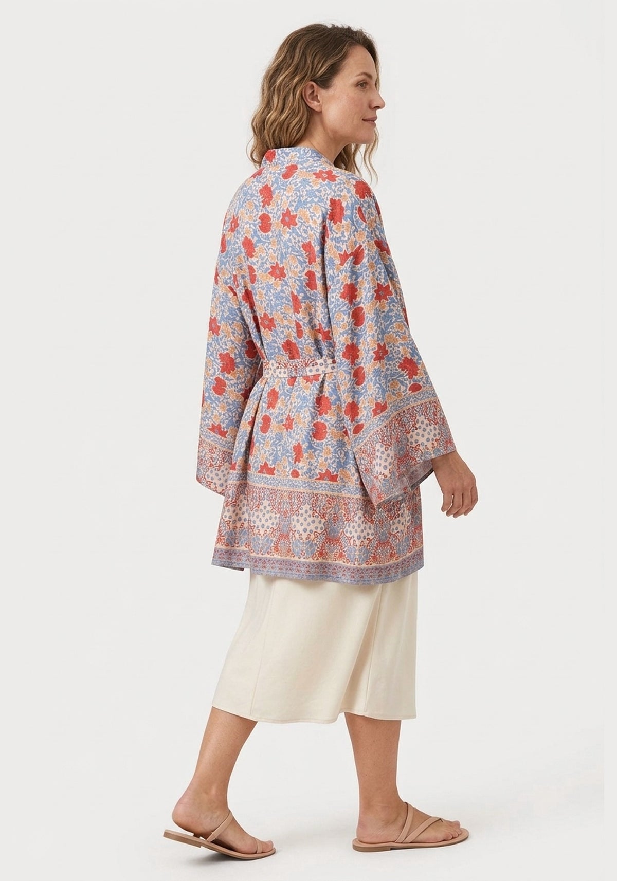 Kurzer Boho-Kimono Hellblau | Tsuzuri